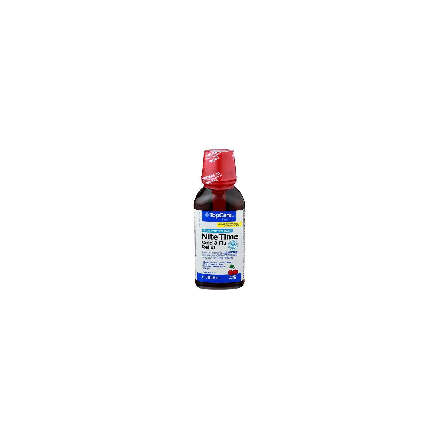 TopCare Health Cherry Flavor Nite Time Cold & Flu Relief - 12 Fluid Ounce Image 1 of 4