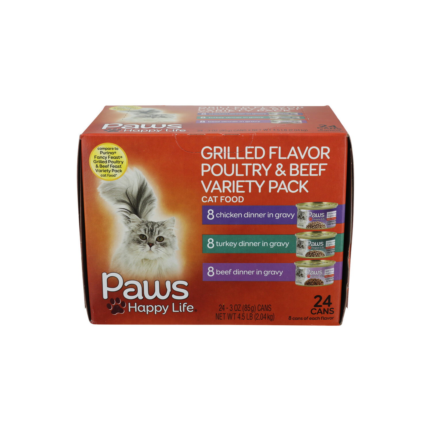 Paws Happy Life Grilled Variety Cat Food - 0.188 Pound - 24 Count Image 1 of 2