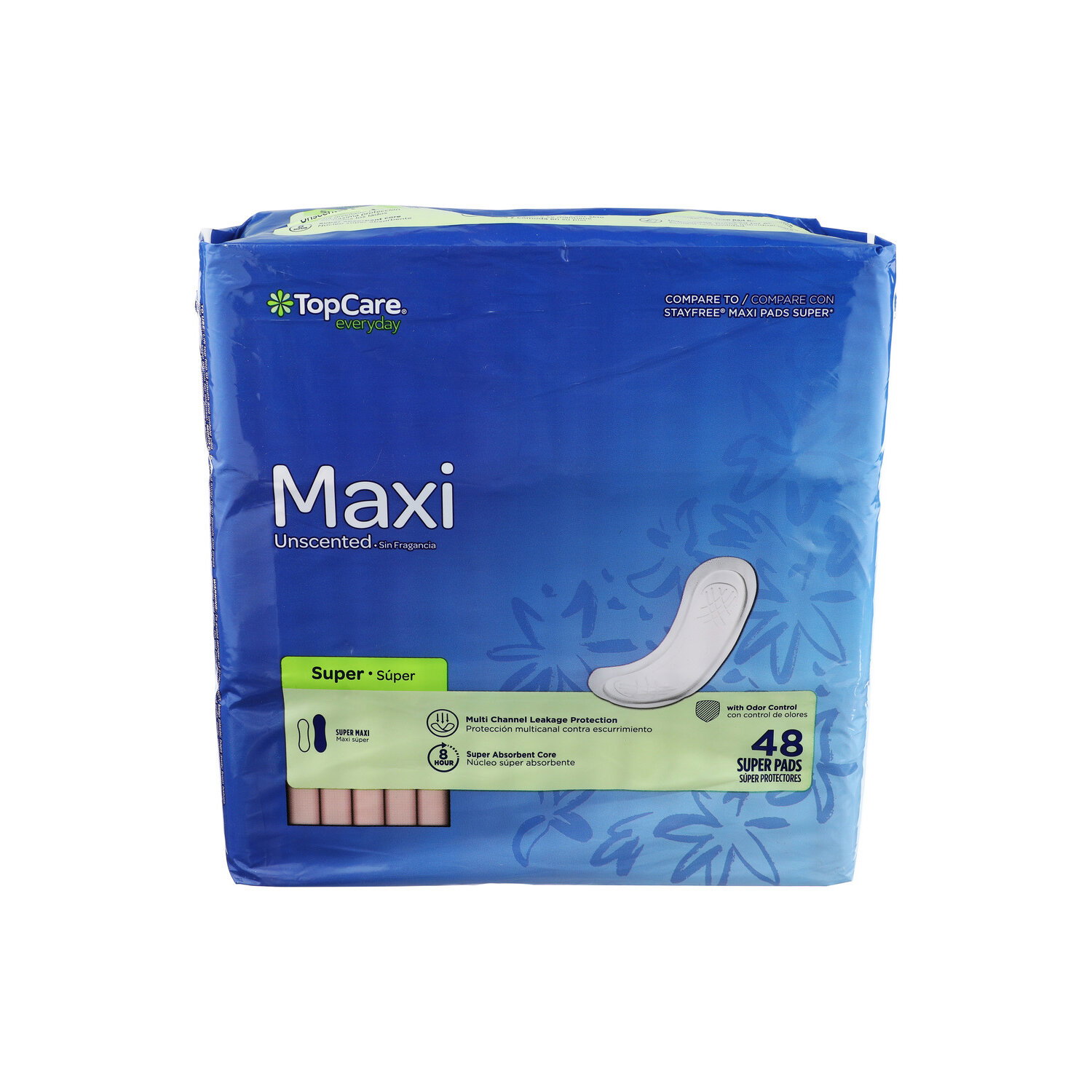 TopCare Everyday Super Absorbent Maxi Pads For Woman - 48 Count Image 1 of 3