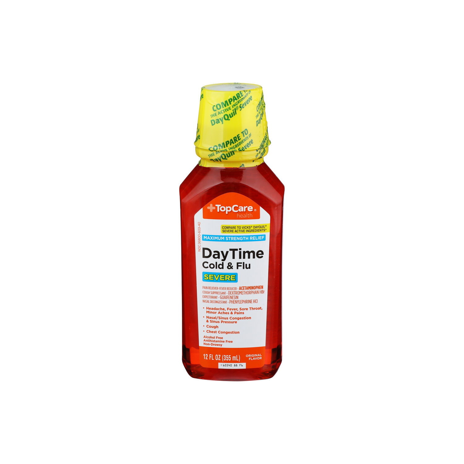 Top Care Health Original Maximum Strength Severe Day Time Cold & Flu Relief - 12 Fluid Ounce Image 1 of 4