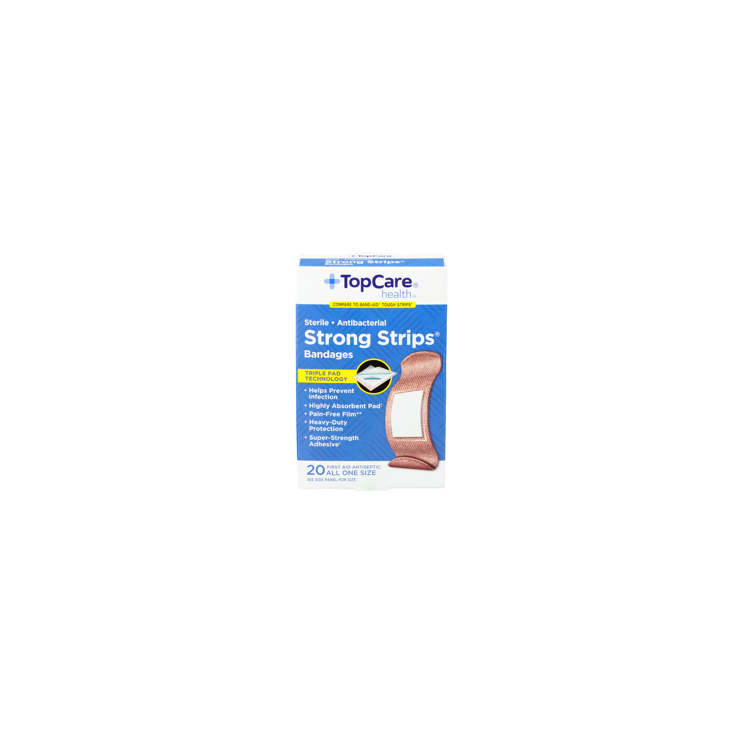 TopCare Health Antibacterial Strong Strips Adhesive Bandages - 20 Count Image 1 of 3