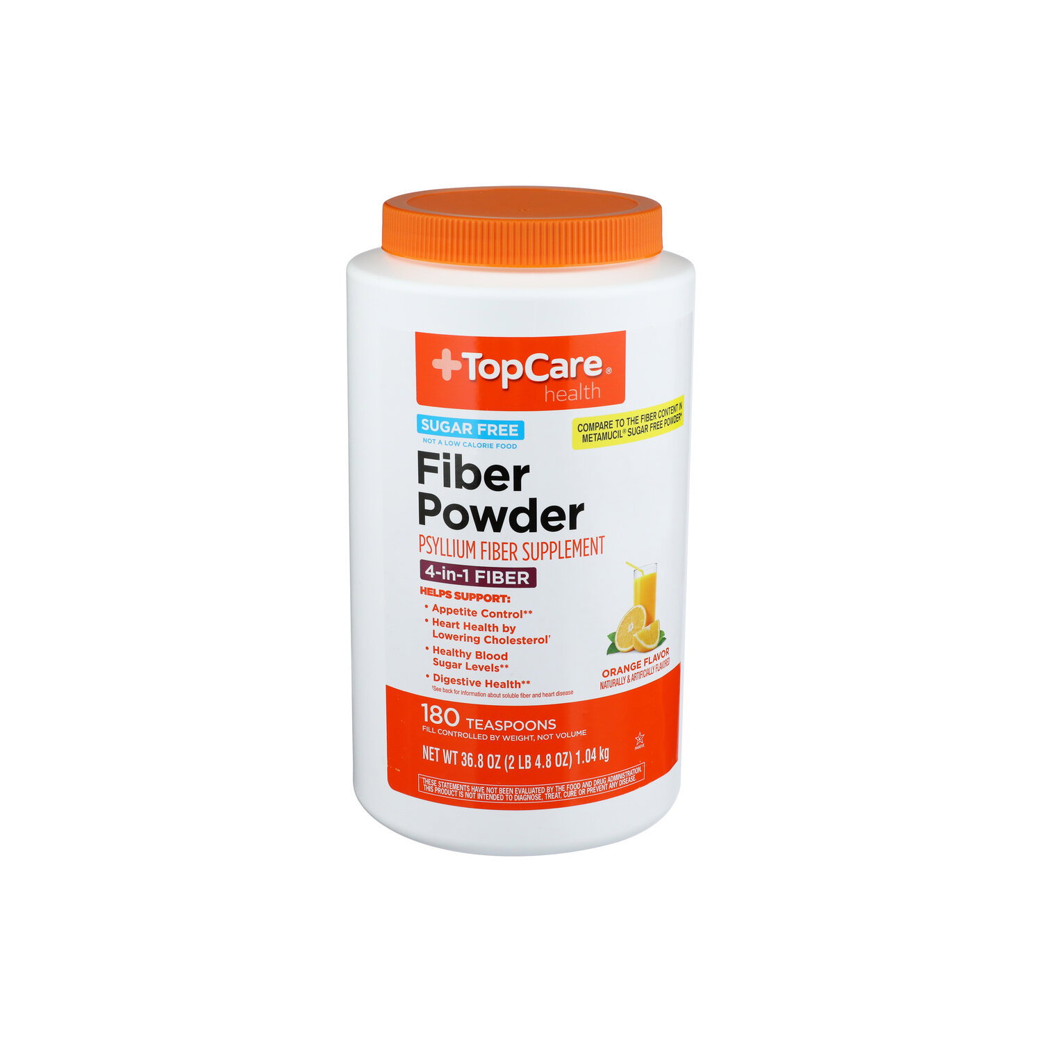 Top Care Health Orange Sugar Free Fiber Powder - 36.8 Ounce Image 1 of 4