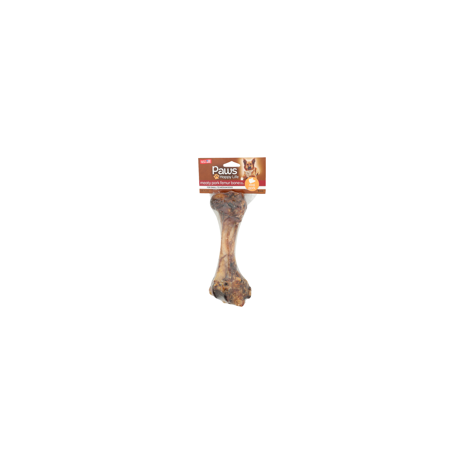 Paws Happy Life Real Pork Meaty Femur Bone For Dogs - 1 Count Image 1 of 3