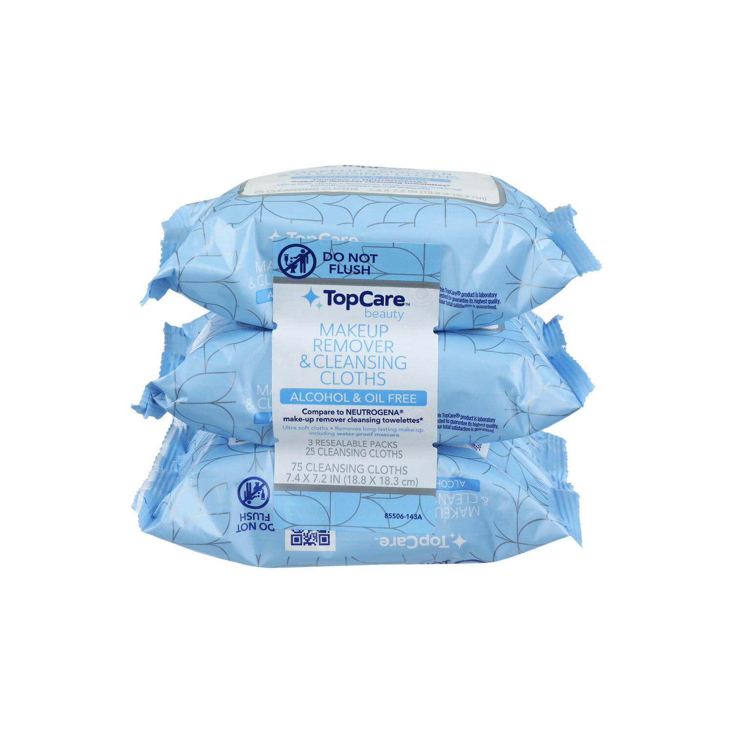 Top Care Beauty Makeup Remover & Cleansing Cloths - 3 Count Image 1 of 3