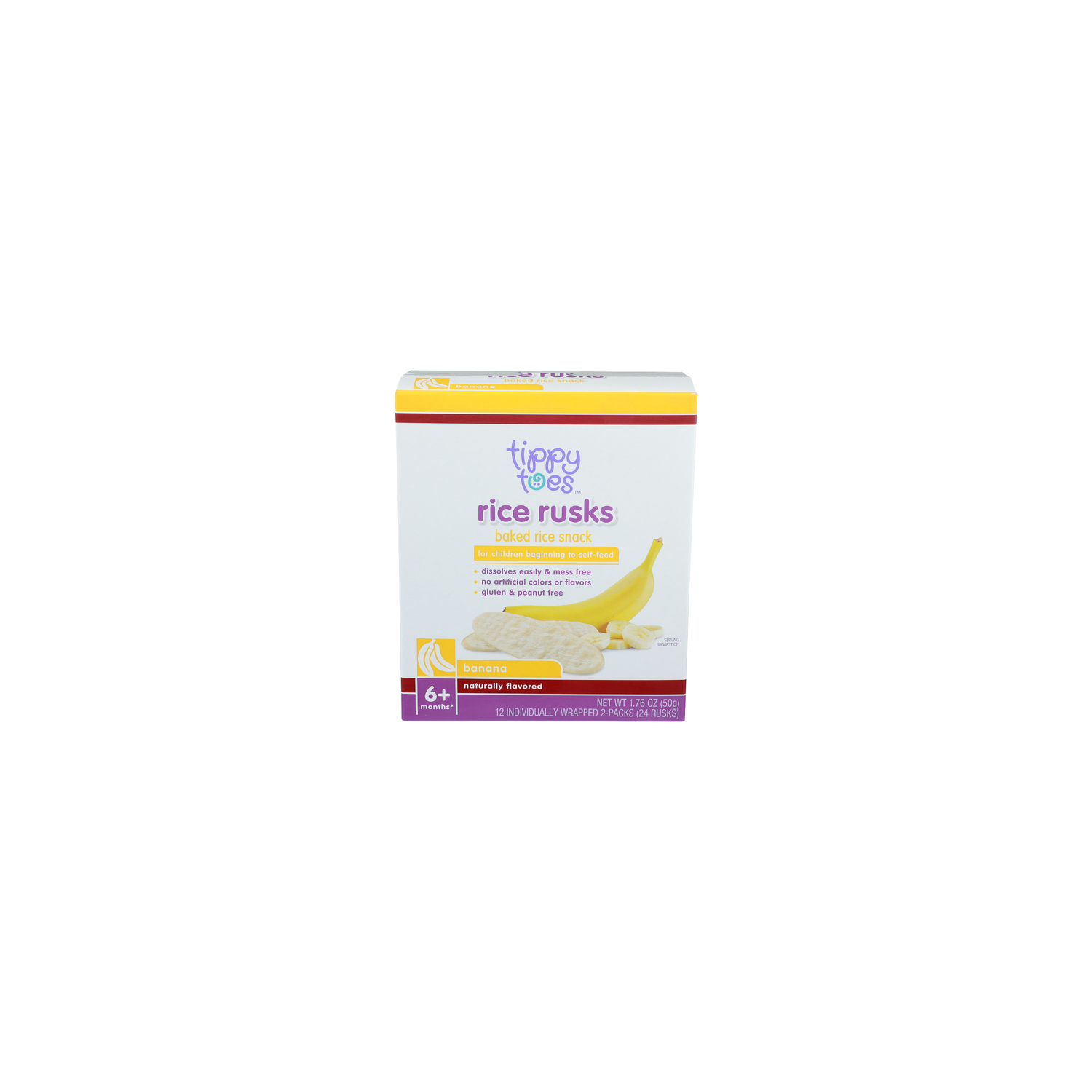 Tippy Toes Banana Rice Rusks Baked Snack - 0.147 Ounce - 12 Count Image 1 of 4