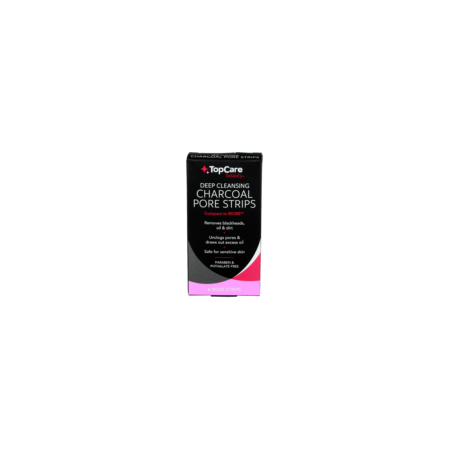 TopCare Beauty Deep Cleansing Charcoal Pore Strips - 6 Count Image 1 of 3