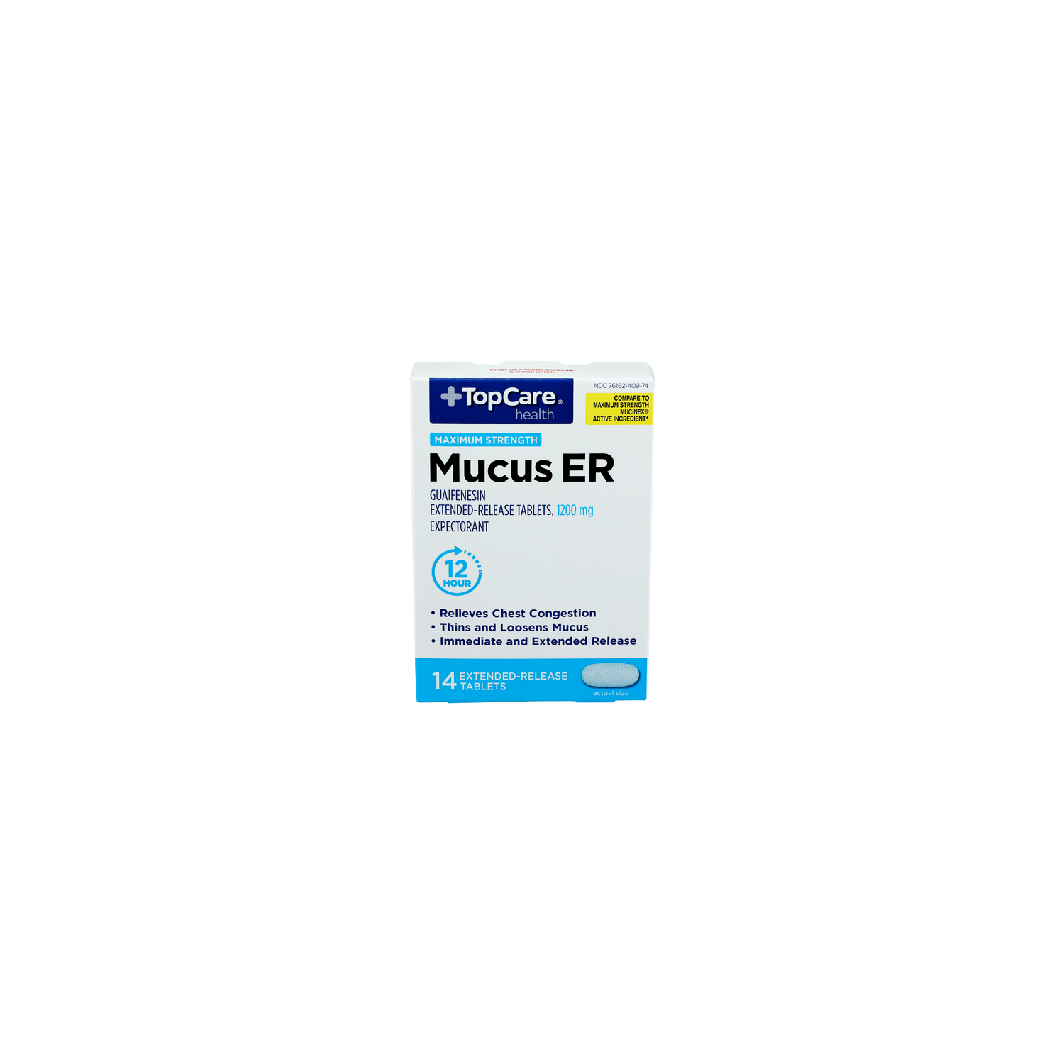 Top Care Health Maximum Strength Mucus Relief Extended-Release Tablets - 14 Count Image 1 of 2