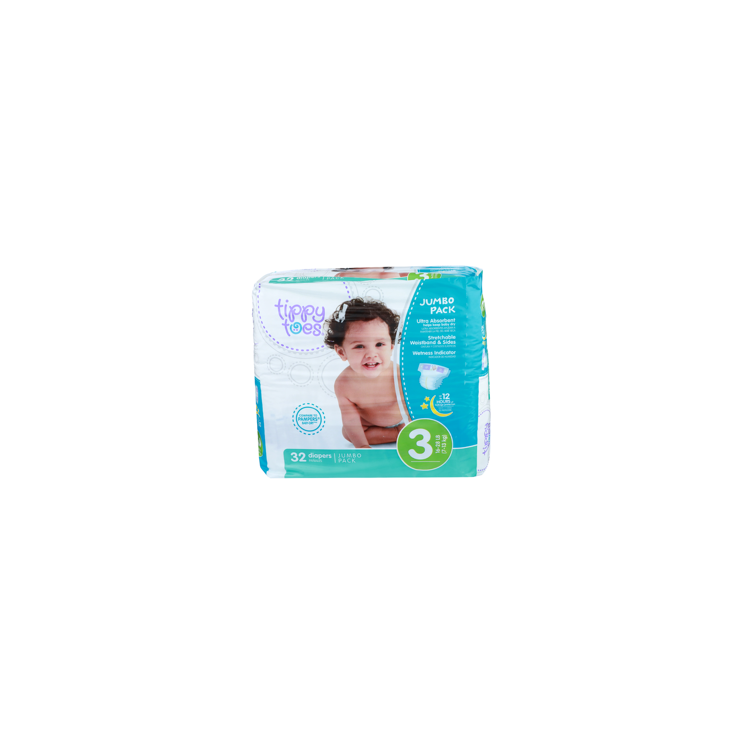 Tippy Toes Jumbo Pack 3 16 7 Diapers - 32 Count Image 1 of 2