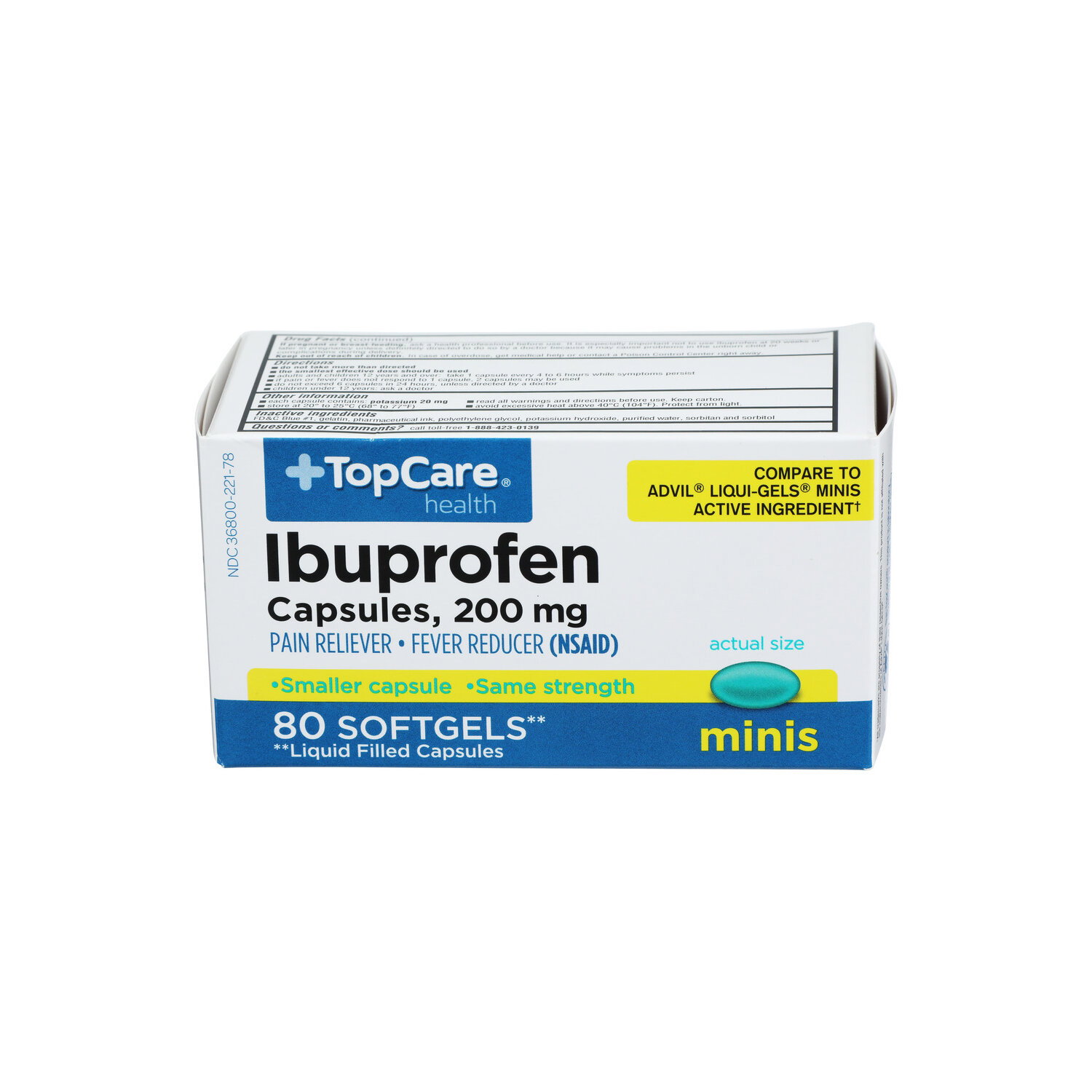 Top Care Health Ibuprofen 200mg Softgels - 80 Count Image 1 of 4