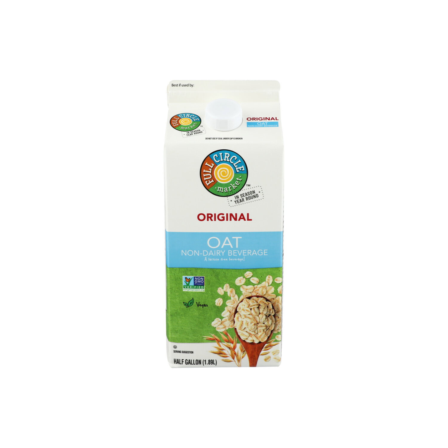 Full Circle Market Non-Dairy Original Oat Beverage - Half Gallon Image 1 of 4