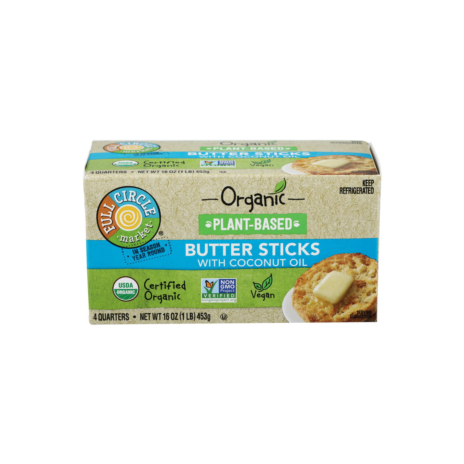 Full Circle Market Organic Plant-Based Butter Sticks With Coconut Oil - 4 Ounce - 4 Count Image 1 of 4