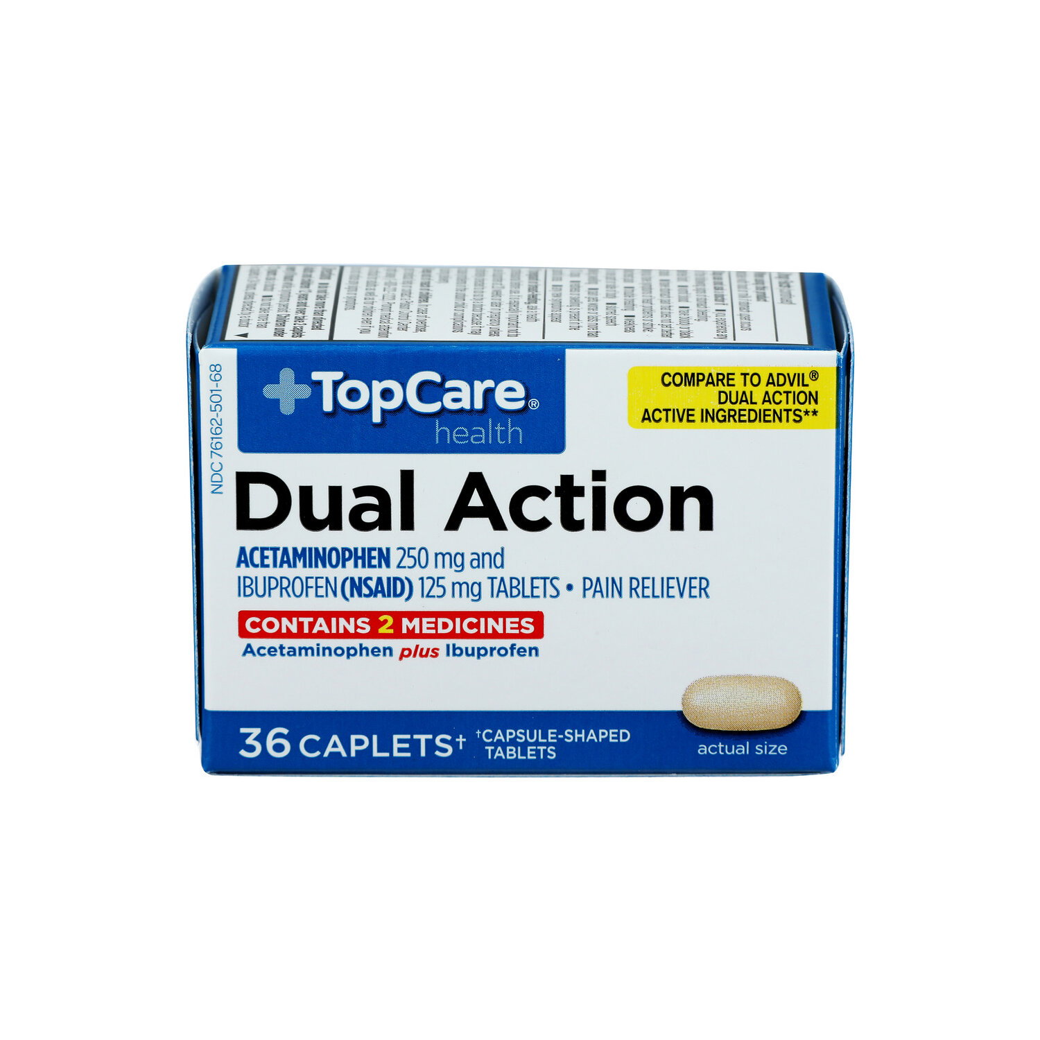 Top Care Health Dual Action Pain Reliever Caplets - 36 Count Image 1 of 4