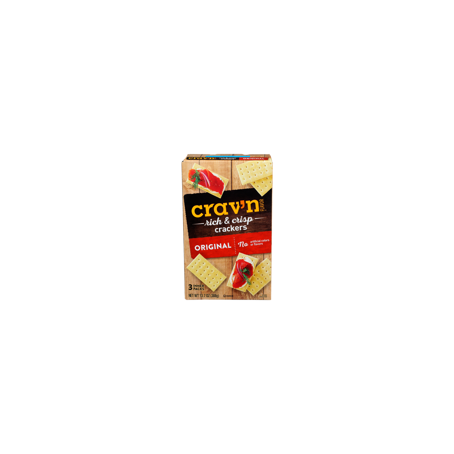 CRAV'N Flavor Original Rich & Crisp Crackers - 4.567 Ounce - 3 Count Image 1 of 4