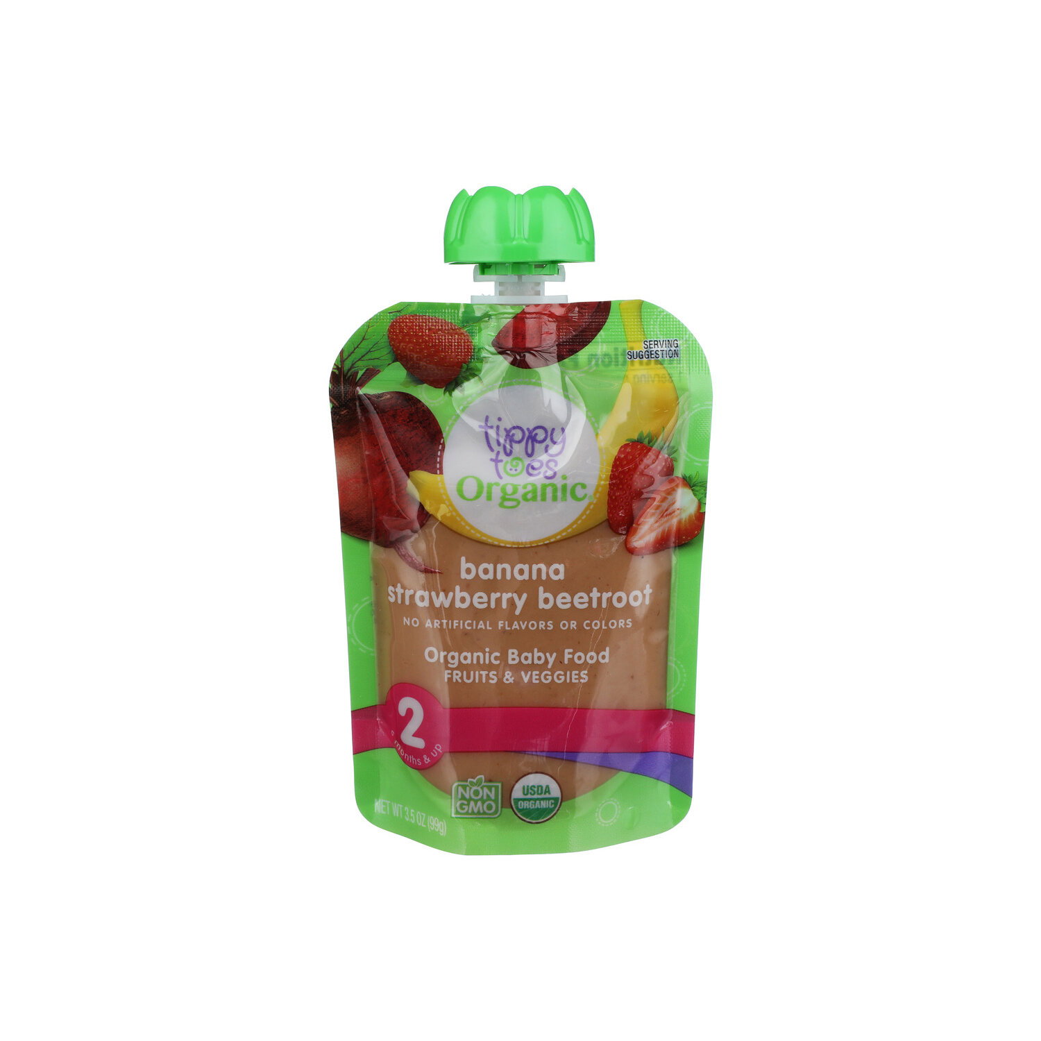 Tippy Toes Organic Banana Strawberry Beetroot Baby Food - 3.5 Ounce Image 1 of 4
