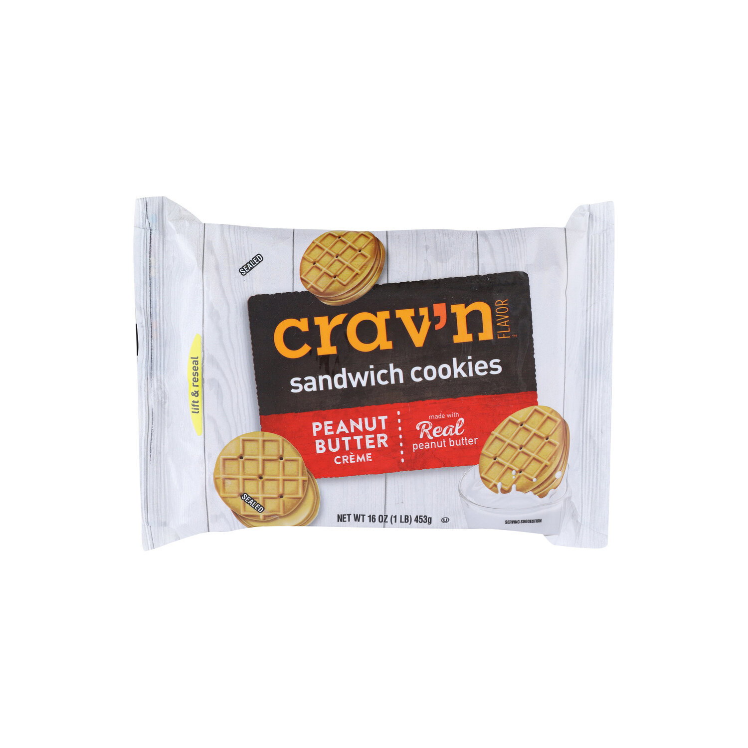 Crav'n Flavor Peanut Butter Creme Sandwich Cookies - 16 Ounce Image 1 of 4