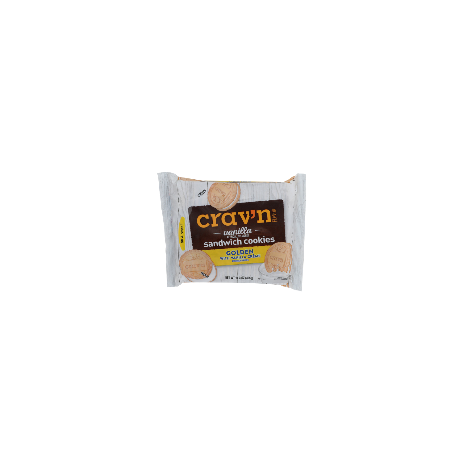 CRAV'N Flavor Vanilla Golden With Crème Sandwich Cookies - 14.3 Ounce Image 1 of 4