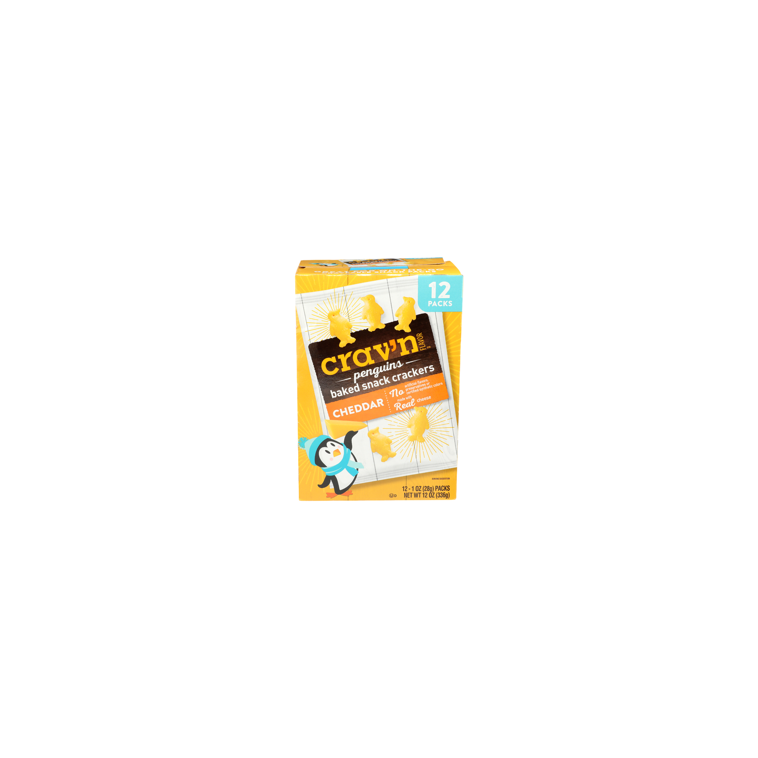 CRAV'N Flavor Cheddar Penguins Baked Snack Crackers - 12 Ounce Image 1 of 4