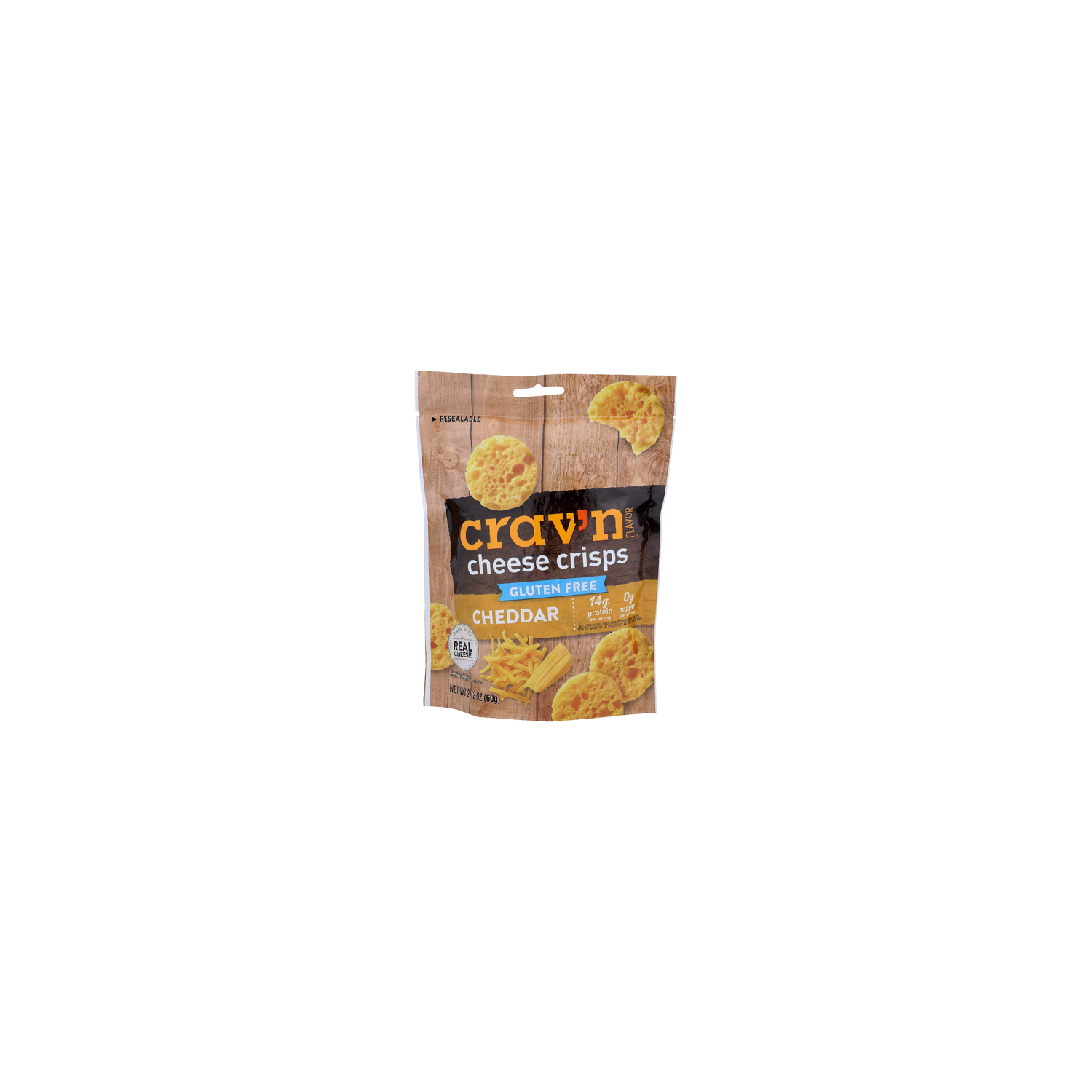 CRAV'N Flavor Cheddar Gluten Free Cheese Crisps - 2.12 Ounce Image 1 of 4