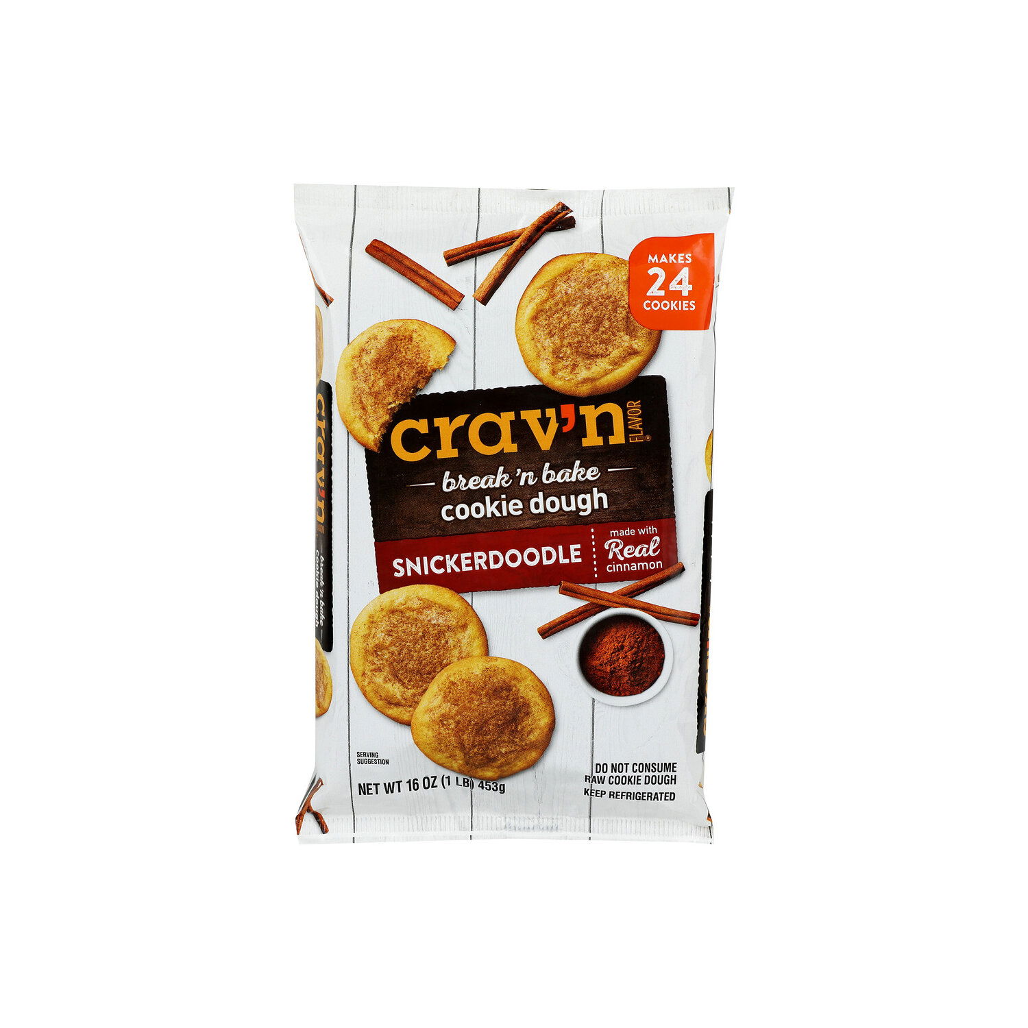 Crav'n Flavor Break 'n Bake Snickerdoodle Cookie Dough - 16 Ounce