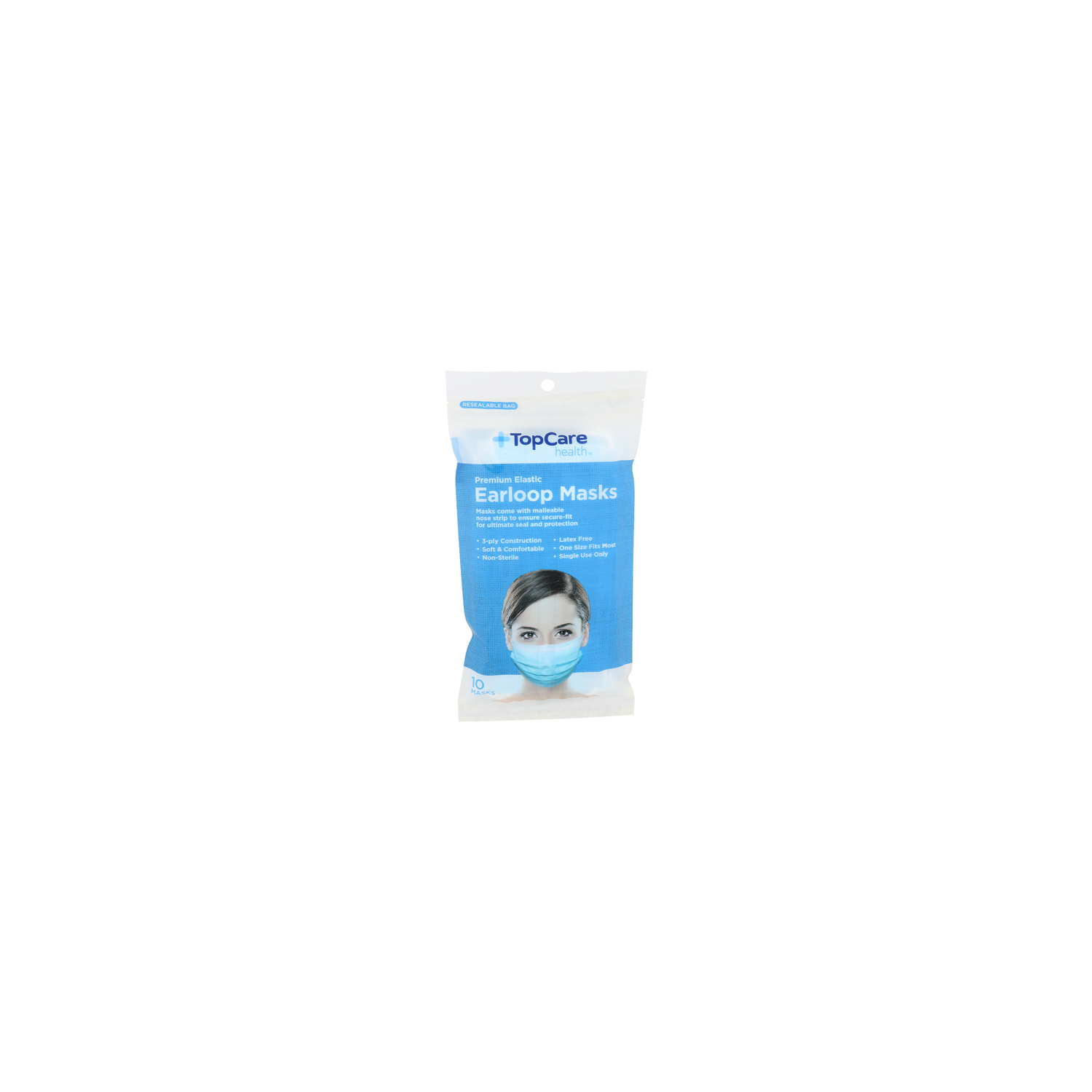 Topcare Health Premium Elastic Health Earloop Masks - 10 Count Image 1 of 2