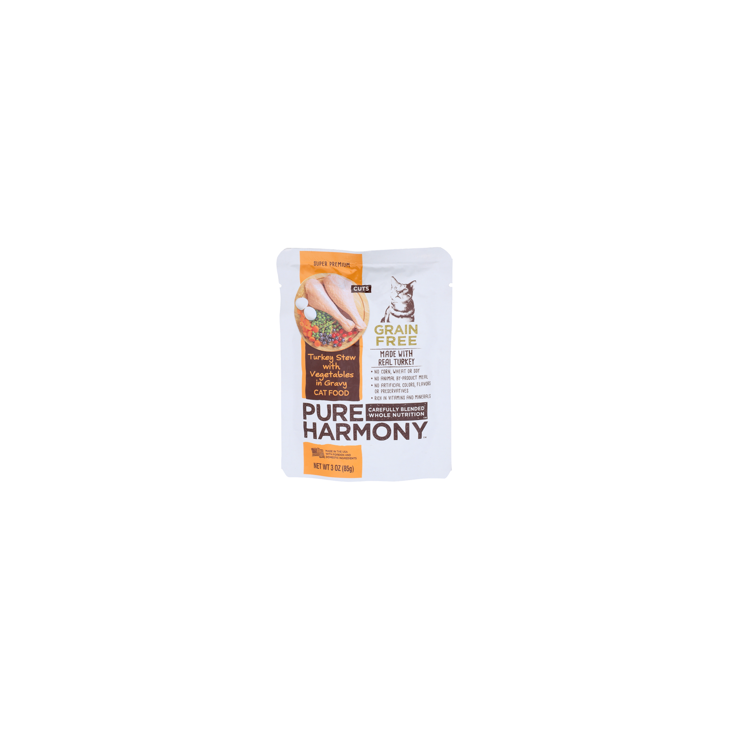 Pure Harmony Grain Free Turkey Stew With Vegetables In Gravy Cuts Catfood - 3 Ounce Image 1 of 4