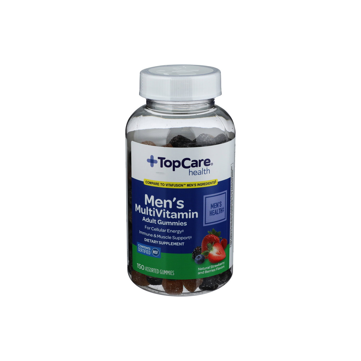 Top Care Natural Strawberry & Berries Men's Multivitamin Adult Gummies - 150 Count Image 1 of 4