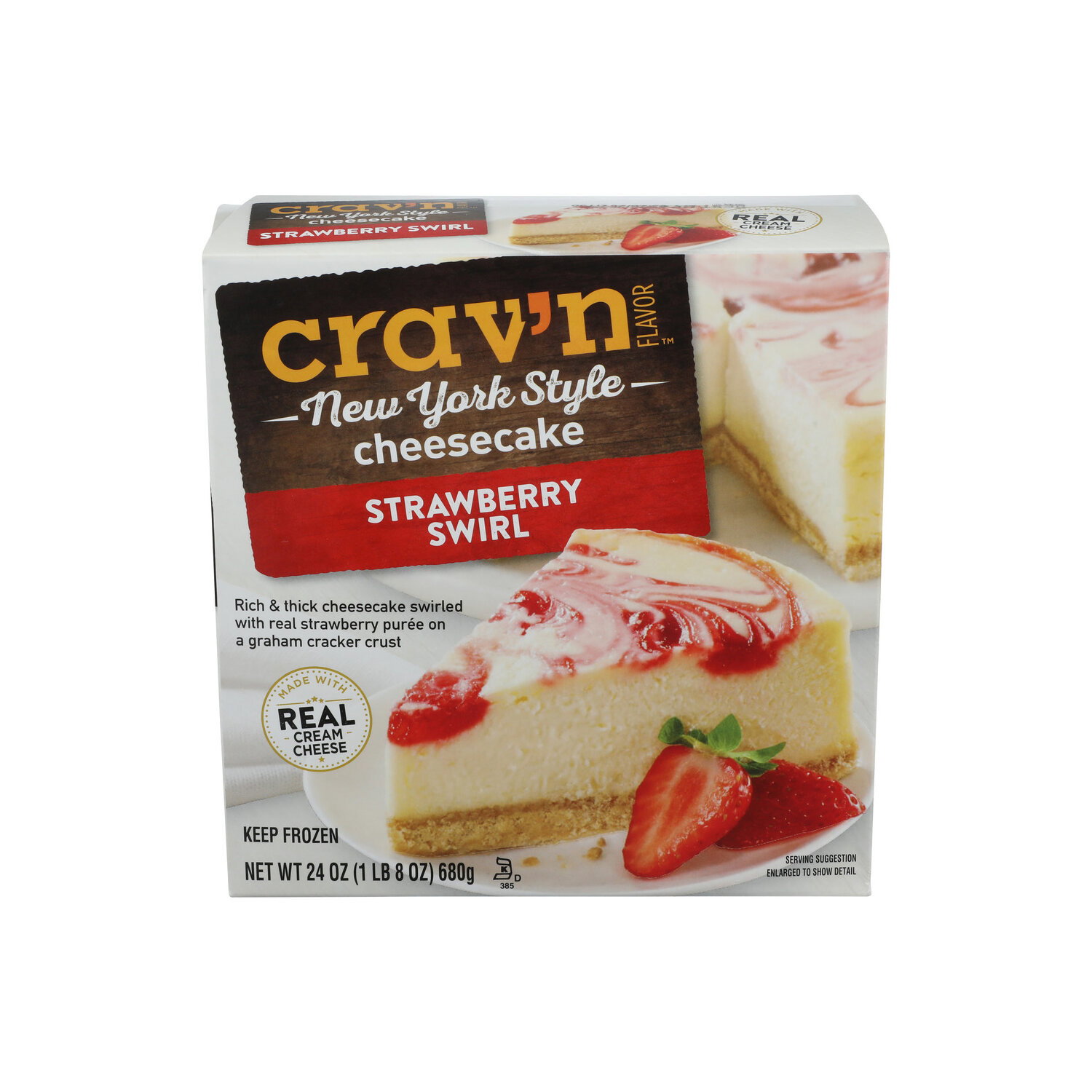 Crav’n Flavor Strawberry Swirl New York Style Cheesecake - 24 Ounce Image 1 of 4