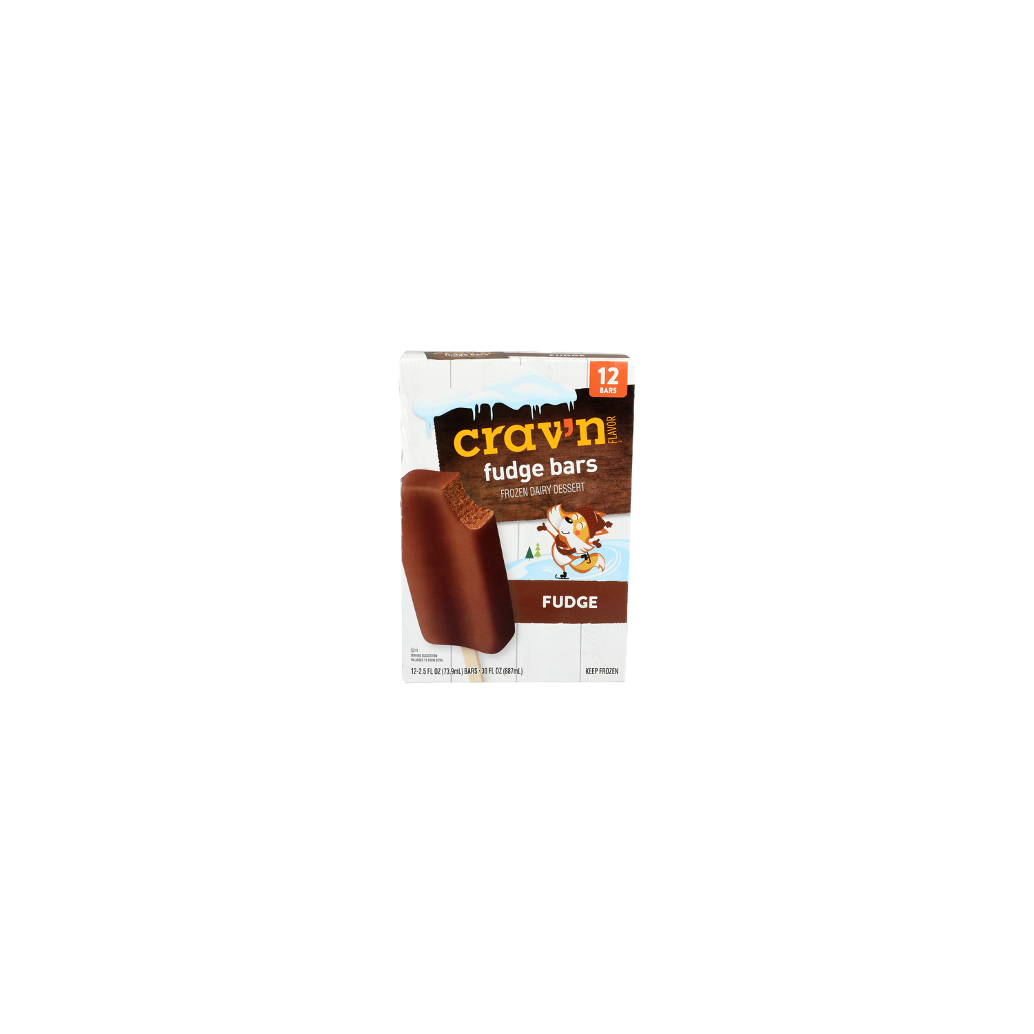 CRAV'N Flavor Fudge Bars Frozen Dairy Dessert - 2.5 Fluid Ounce - 12 Count Image 1 of 4
