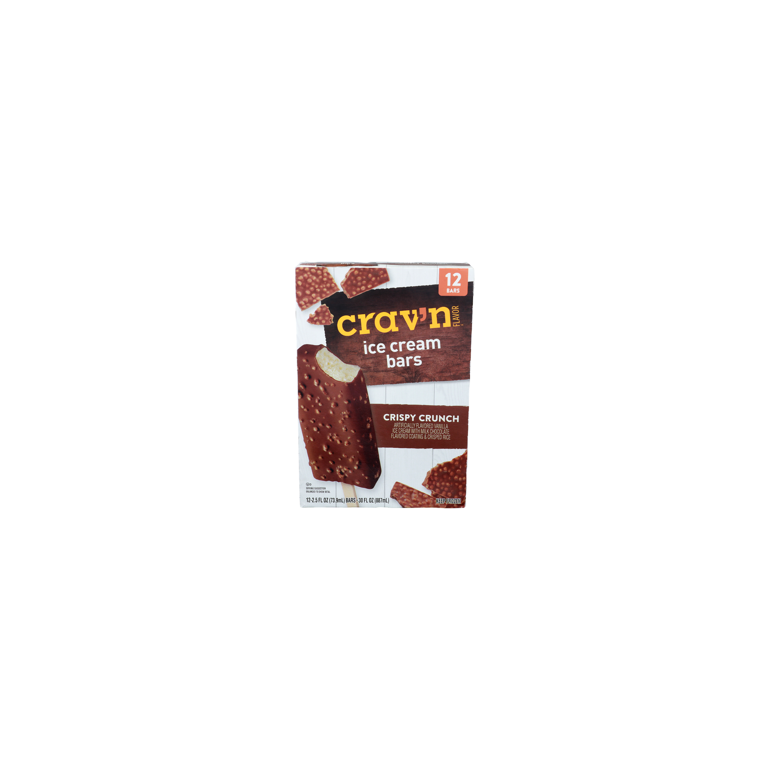 CRAV'N Flavor Crispy Crunch Ice Cream Bars - 2.5 Fluid Ounce - 12 Count Image 1 of 4