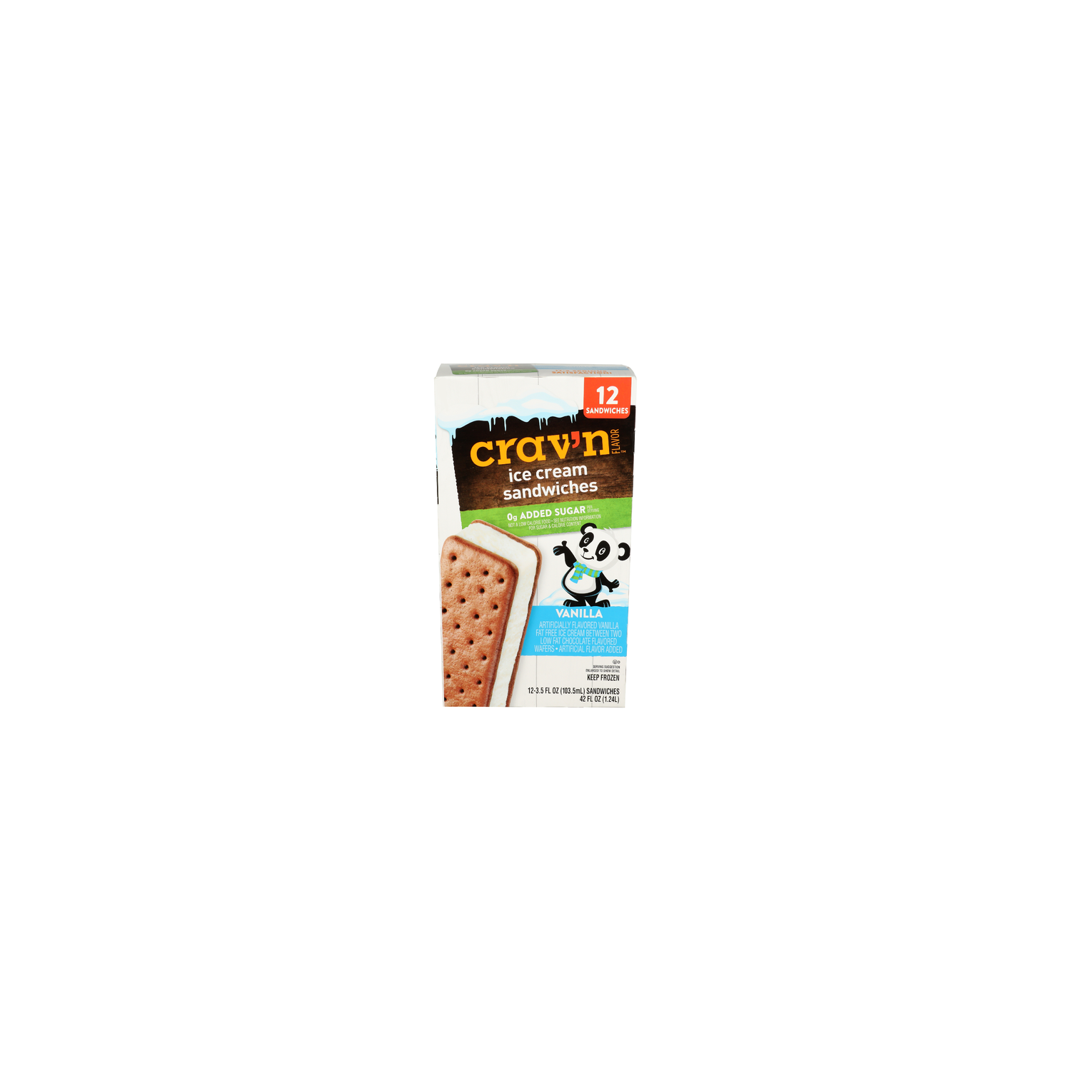 CRAV'N Flavor Vanilla Ice Cream Sandwiches - 3.5 Fluid Ounce - 12 Count Image 1 of 4
