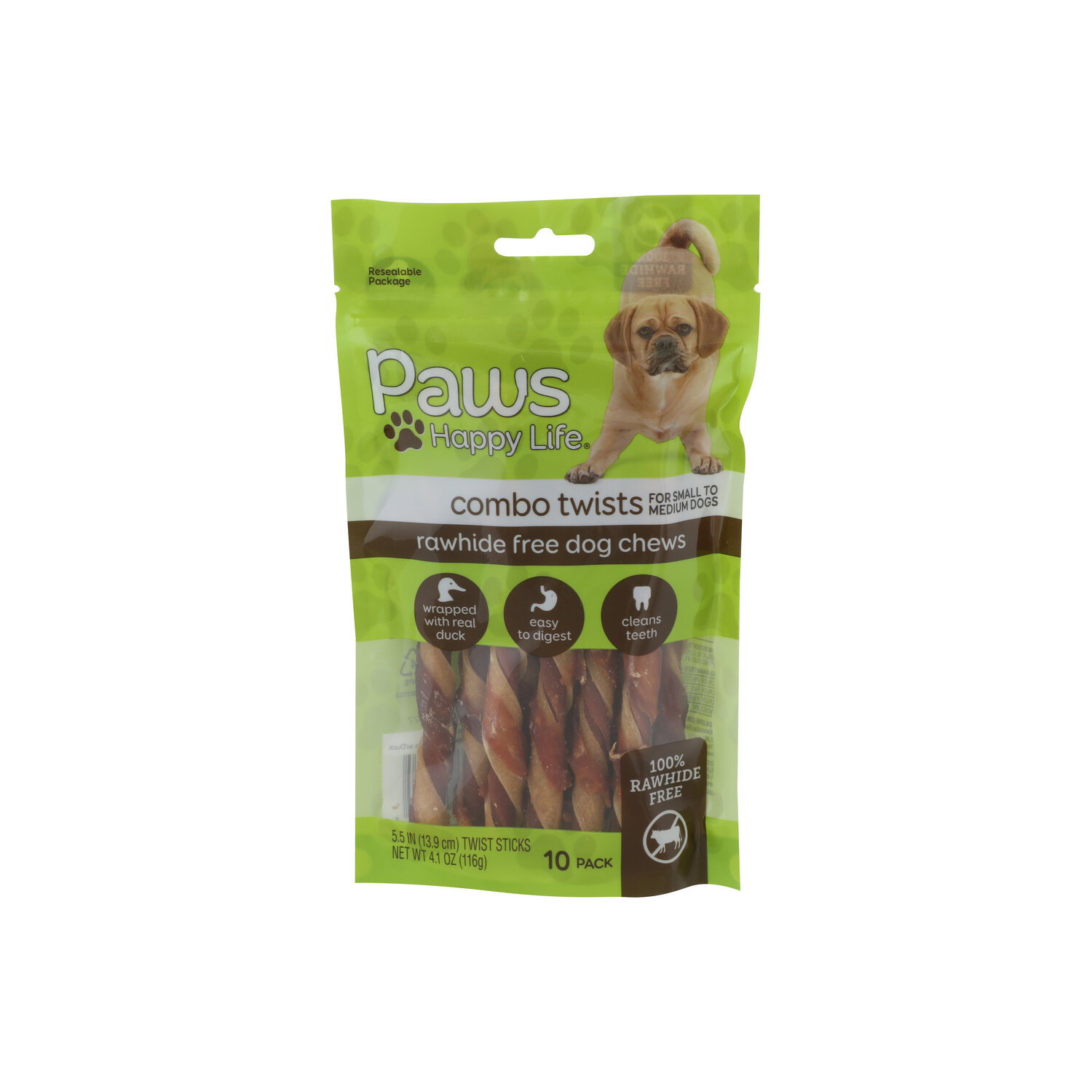 Paws Happy Life Duck Wrapped Combo Twists - 0.41 Ounce - 10 Count Image 1 of 4