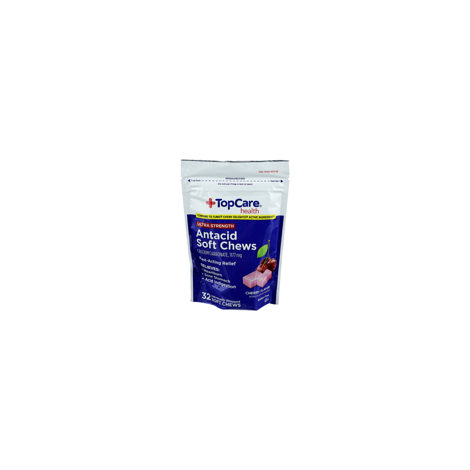 Top Care Health Cherry Flavor Ultra Strength Antacid Soft Chews - 32 Count Image 1 of 2