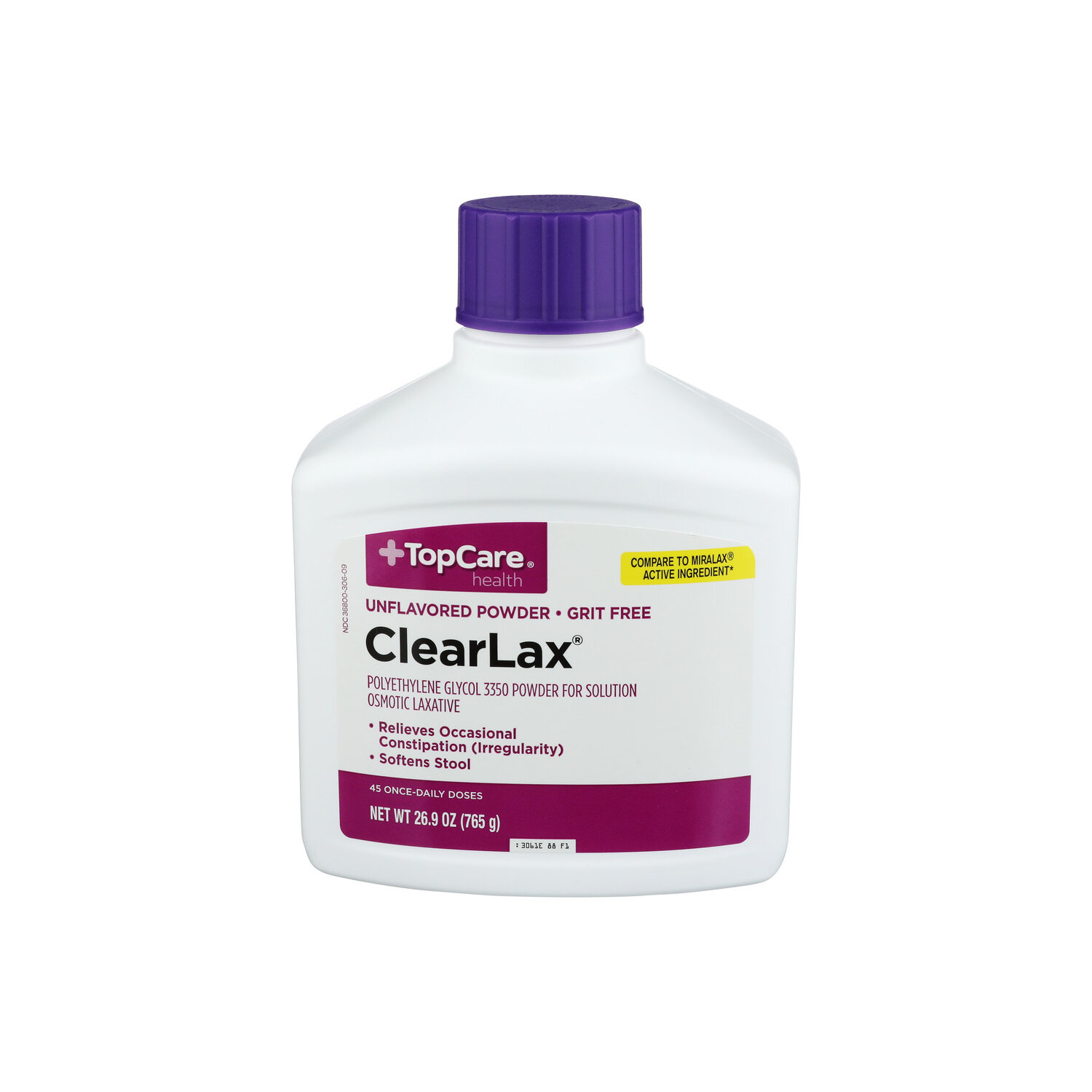 Top Care Health Unflavored Clearlax Laxative Powder - 26.9 Ounce Image 1 of 2