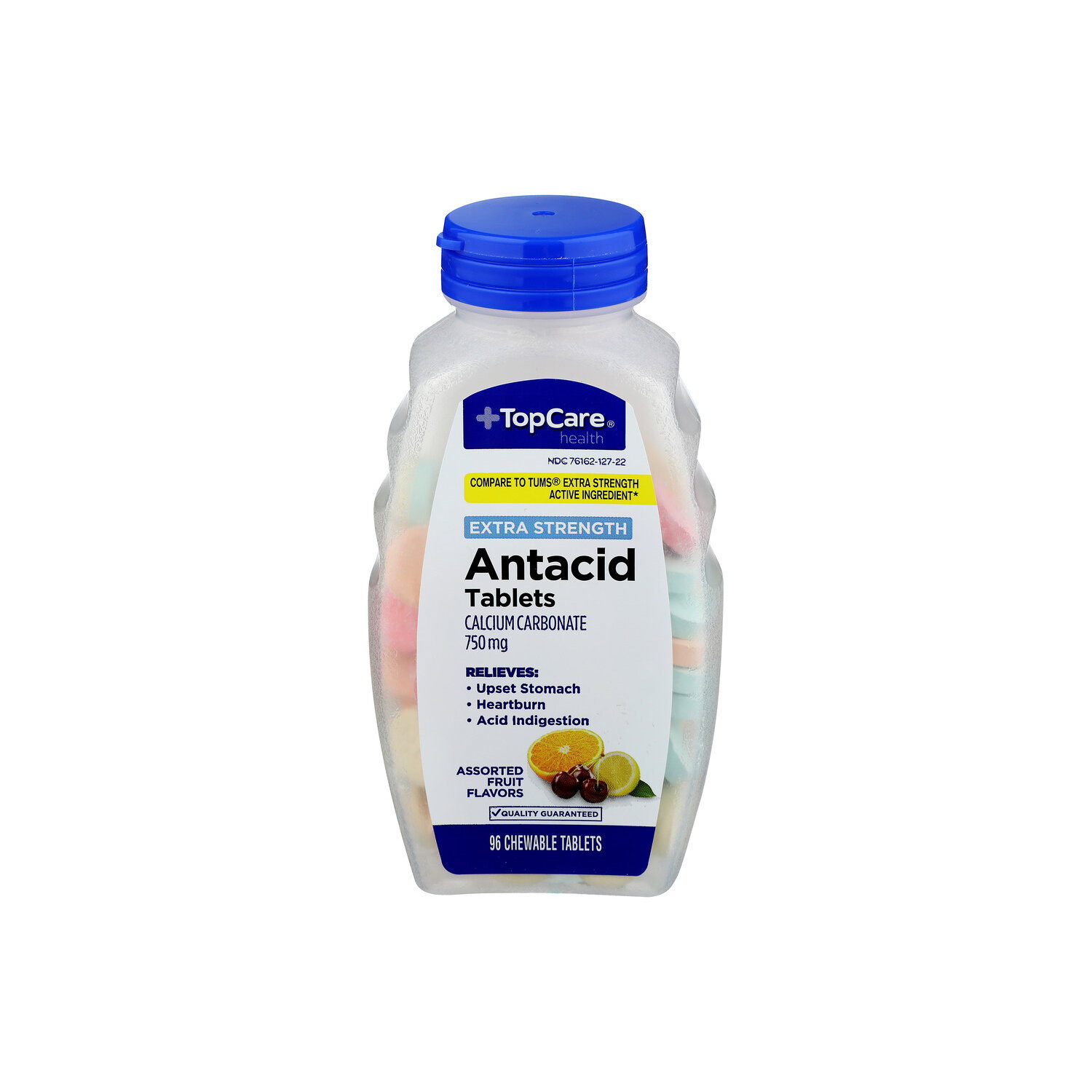 Top Care Health Assorted Fruit Extra Strength Antacid Tablets - 96 Count