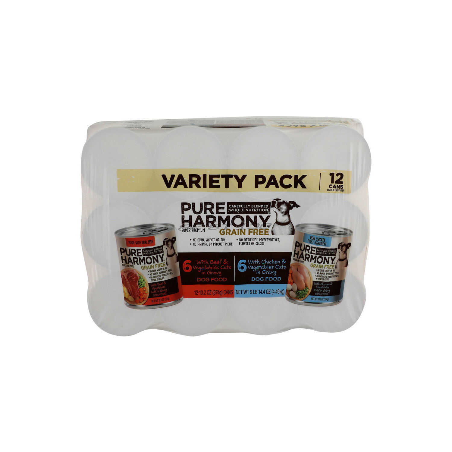Pure Harmony Super Premium Grain Free Variety Pack Dog Food - 0.374 Kilogram - 12 Count Image 1 of 2