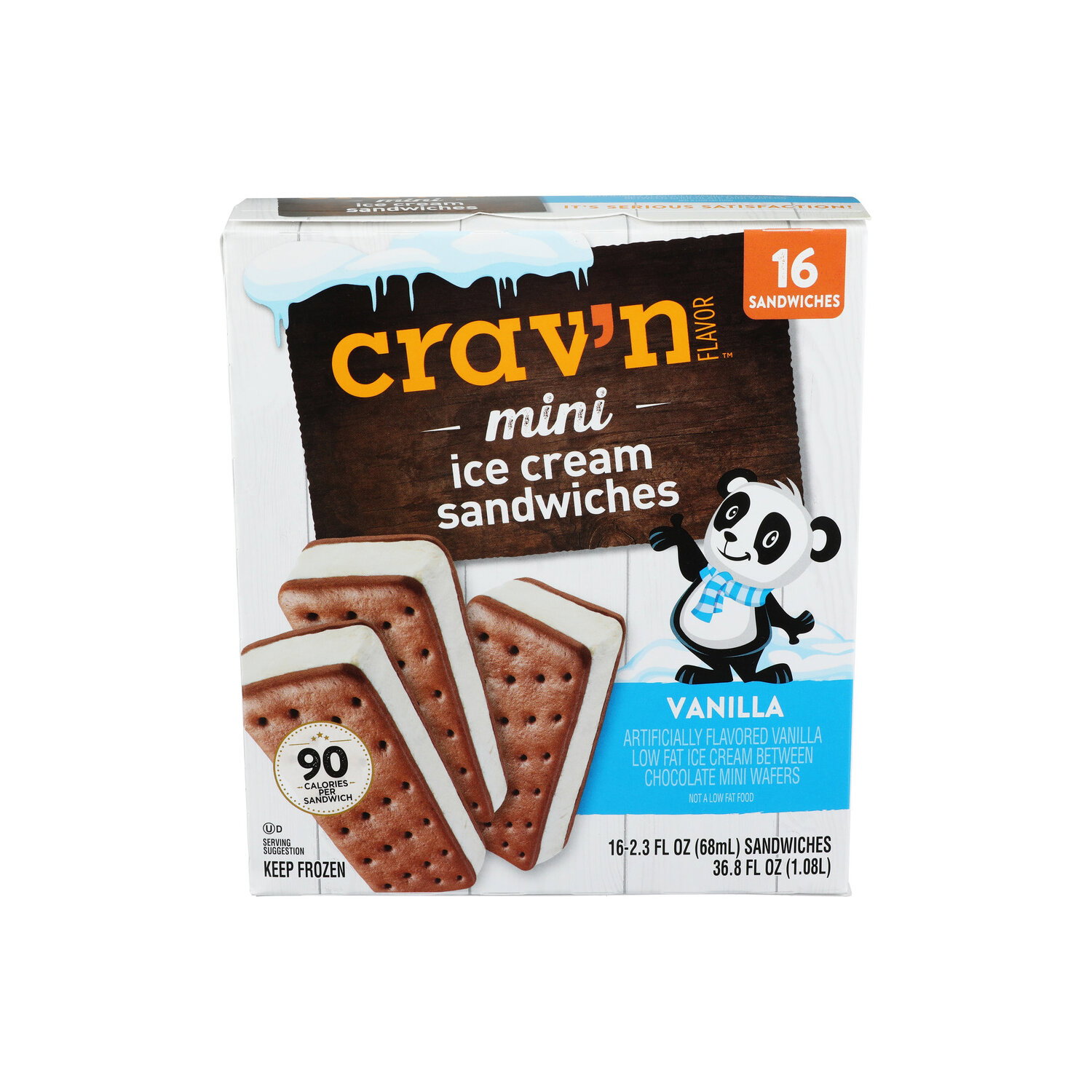 Crav'n Flavor Mini Vanilla Ice Cream Sandwiches - 2.3 Fluid Ounce - 16 Count Image 1 of 4