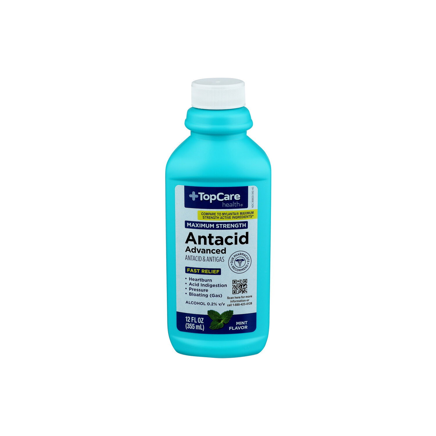 Top Care Health Mint Maximum Strength Antacid Advanced - 12 Fluid Ounce Image 1 of 2