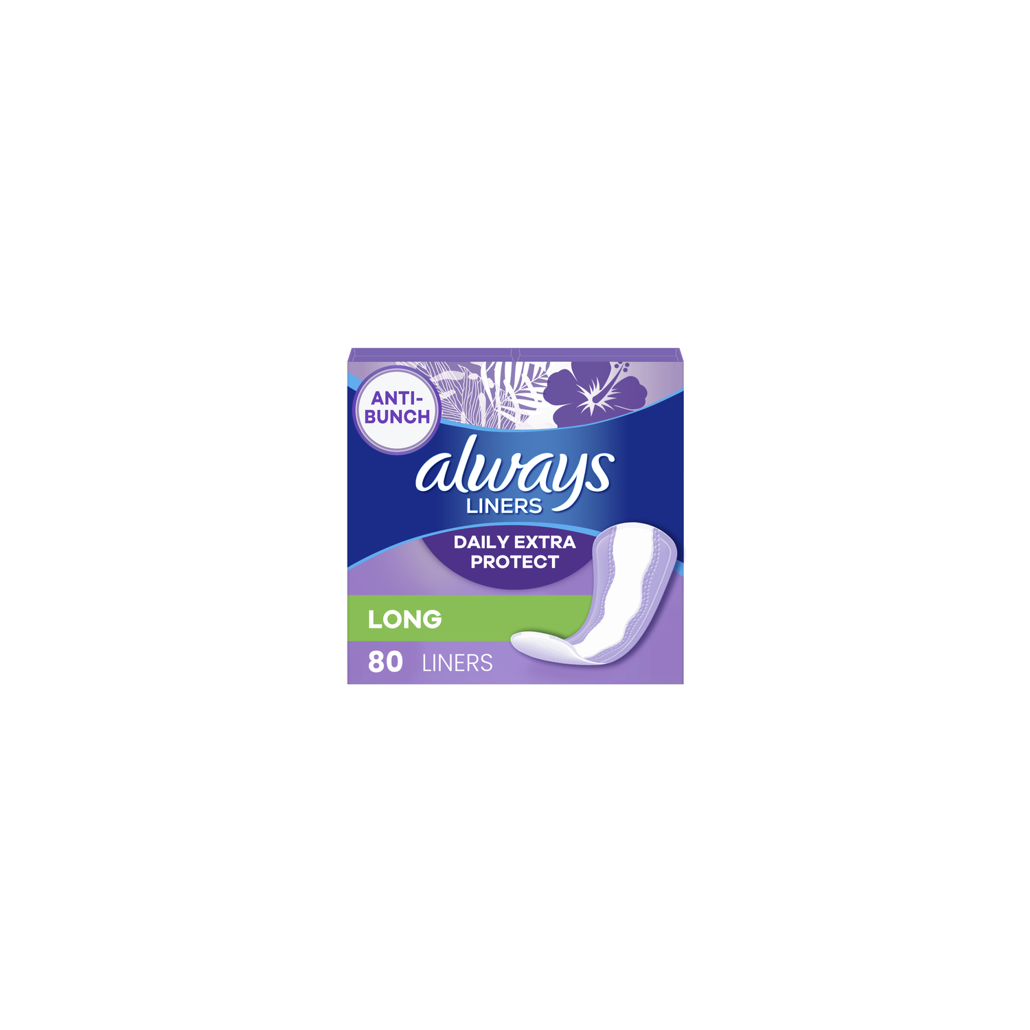 Always Anti-Bunch Extra Protection Daily Long Liners - 80 Count