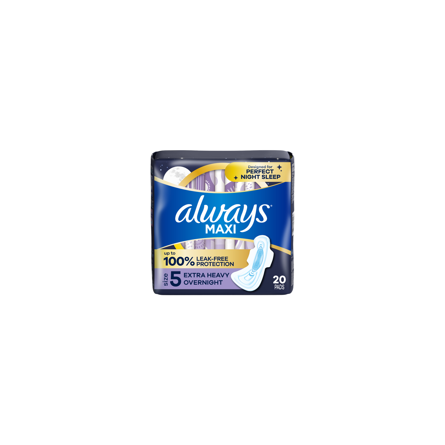 Always Maxi Size 5 Extra Heavy Overnight Flexi-Wings Pads - 20 Count Image 1 of 3