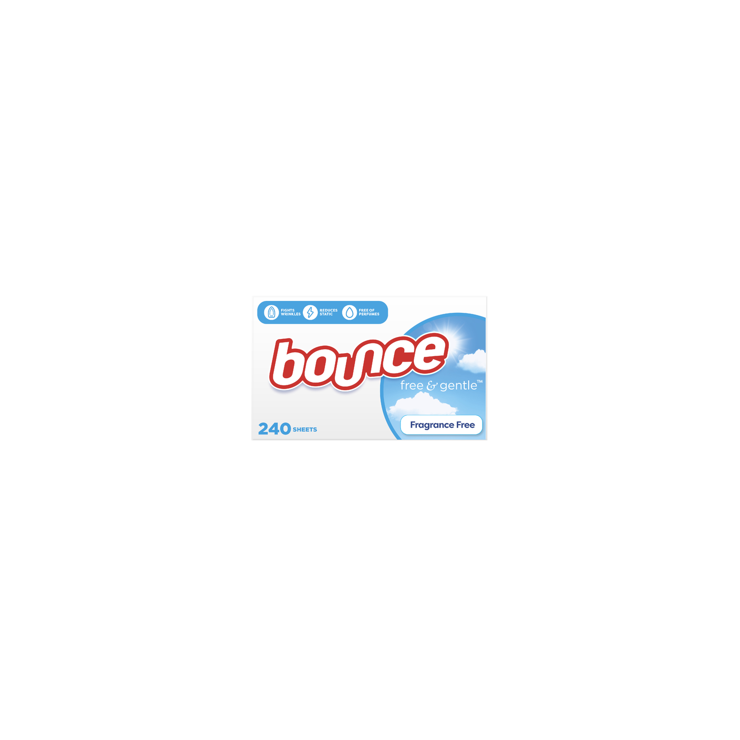 Bounce Free & Gentle Dryer Sheets, Unscented - 240 Count Image 1 of 2