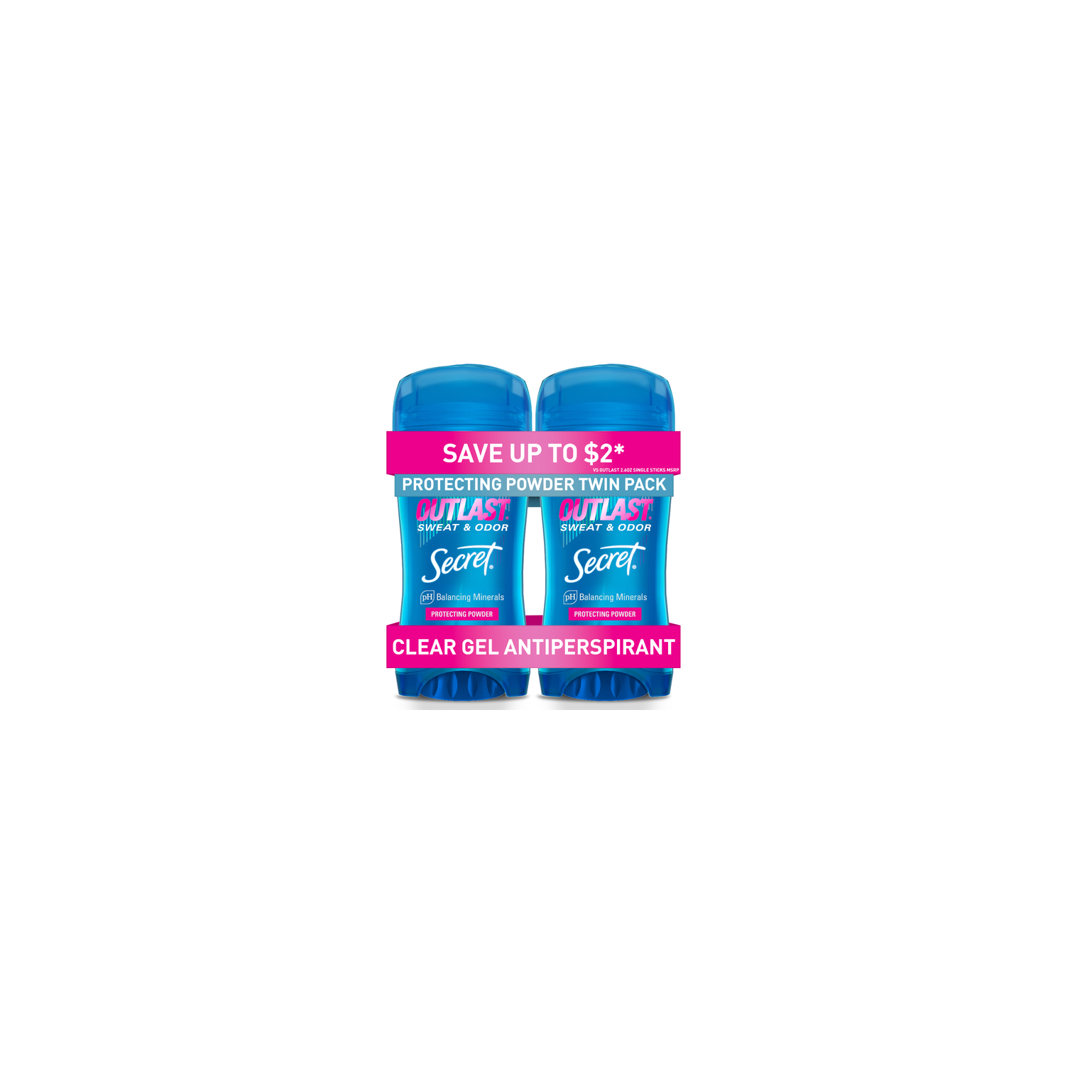 Secret Outlast Clear Gel Antiperspirant Deodorant For Women, Protecting Powder Twin Of - 5.2 Ounce Image 1 of 2
