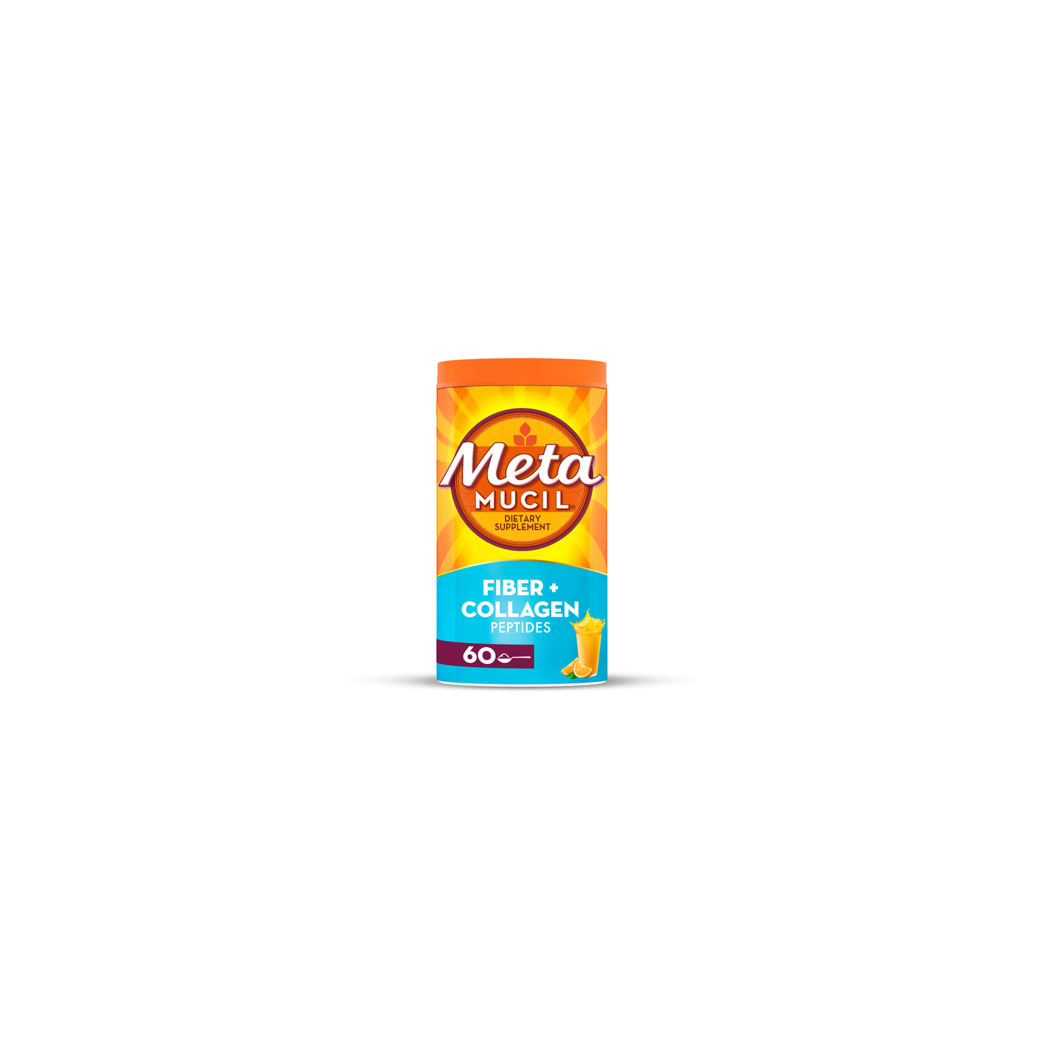 Metamucil Orange Flavored Fiber + Collagen Supplement For Digestive Health - 19.9 Ounce Image 1 of 2