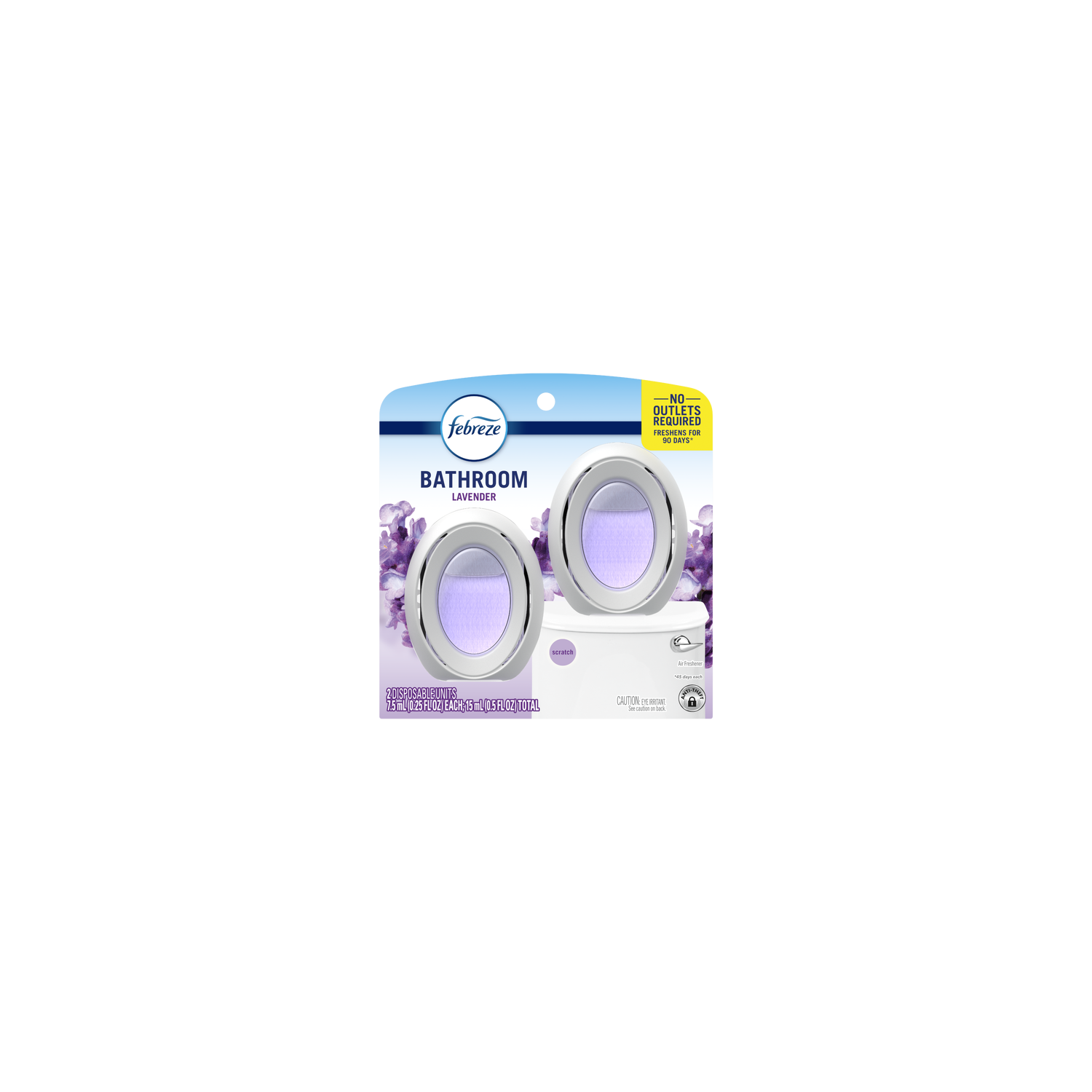 Febreze Bathroom Air Freshener, Odor-Fighting, Light Lavender - 0.5 Ounce Image 1 of 2