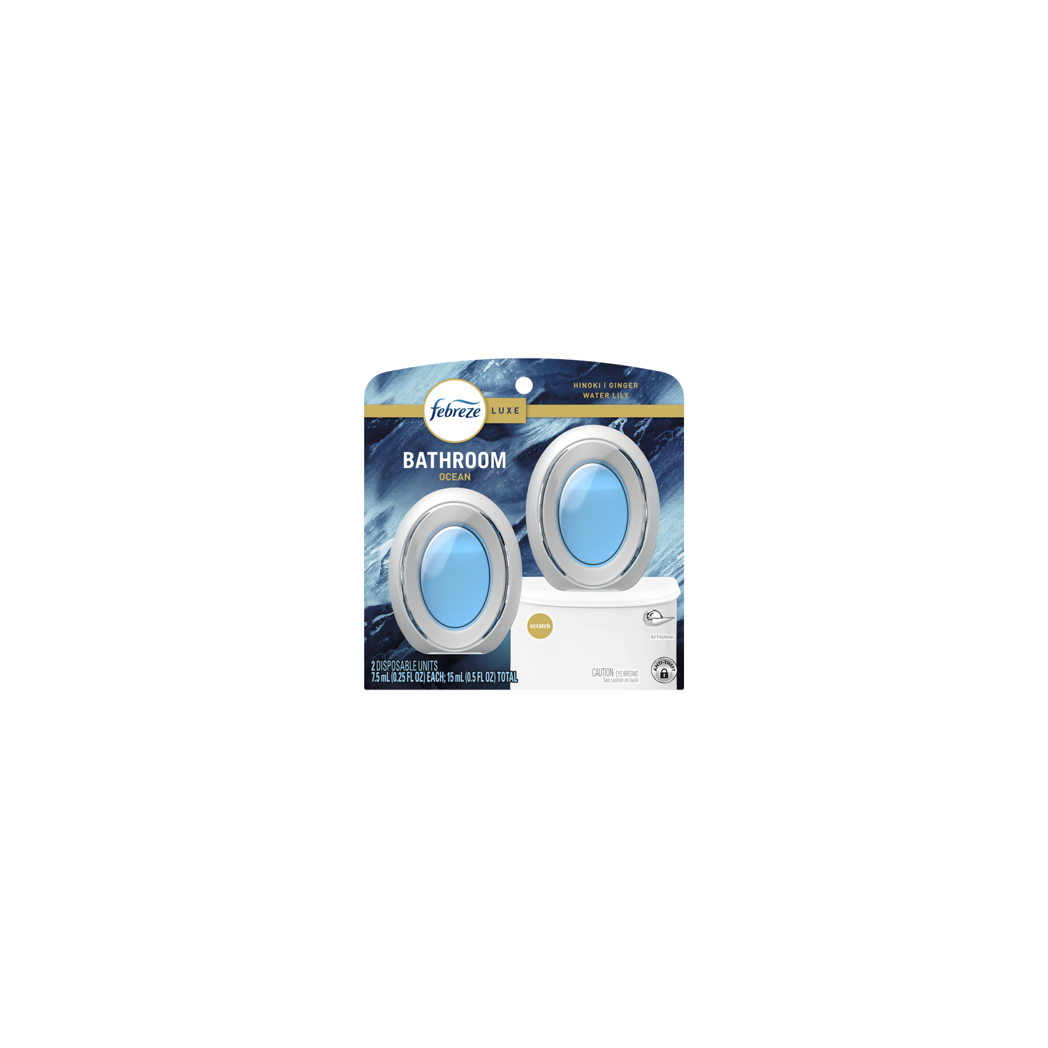 Febreze Bathroom Air Freshener, Odor-Fighting, Ocean Scent - 0.5 Ounce Image 1 of 2