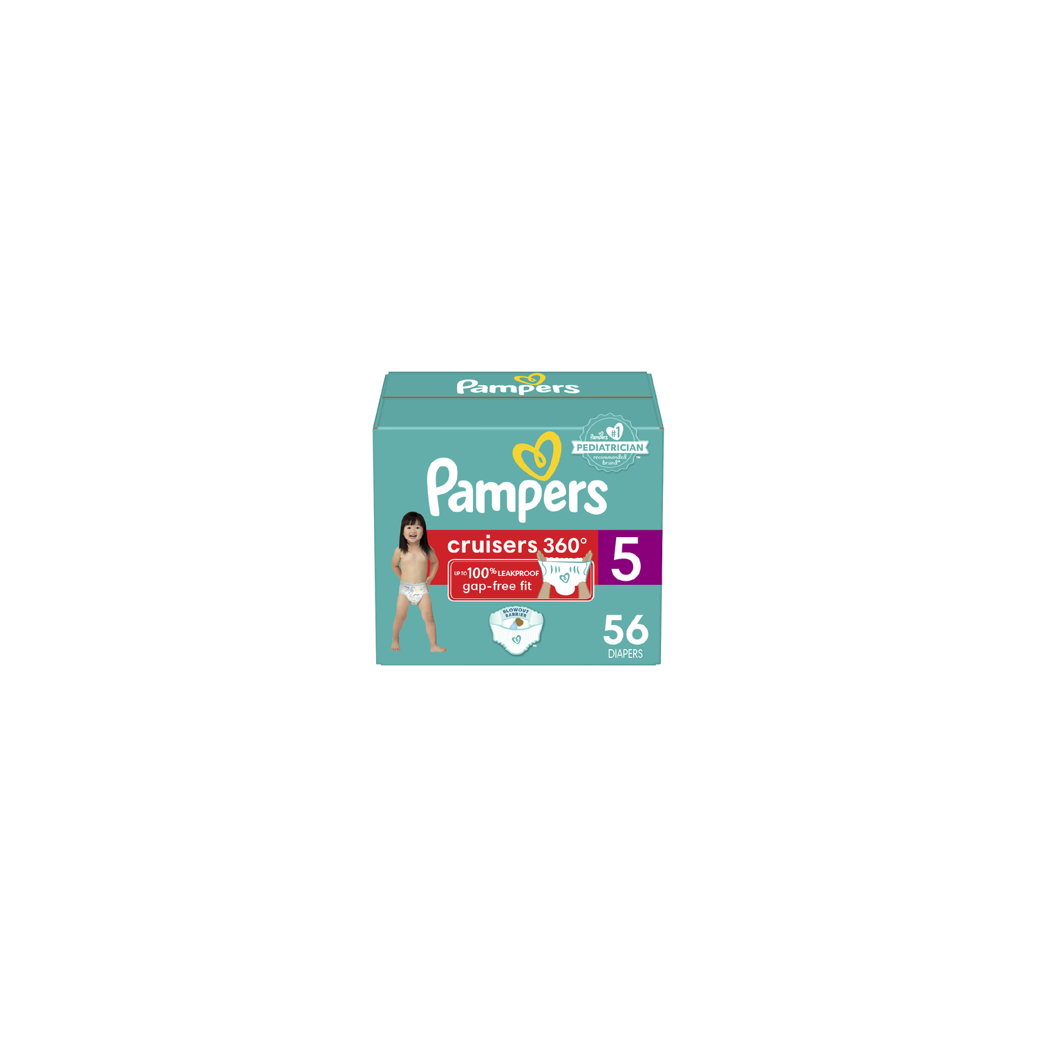 Pampers Cruisers 360 Pull-On Diapers, Size 5 27+ Lbs - 56 Count