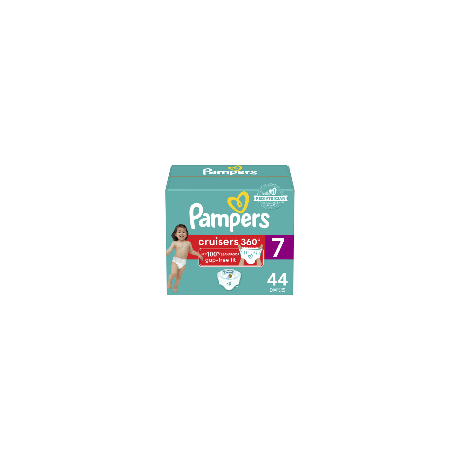 Pampers Cruisers 360 Pull-On Diapers, Size 7 41+ Lbs - 44 Count