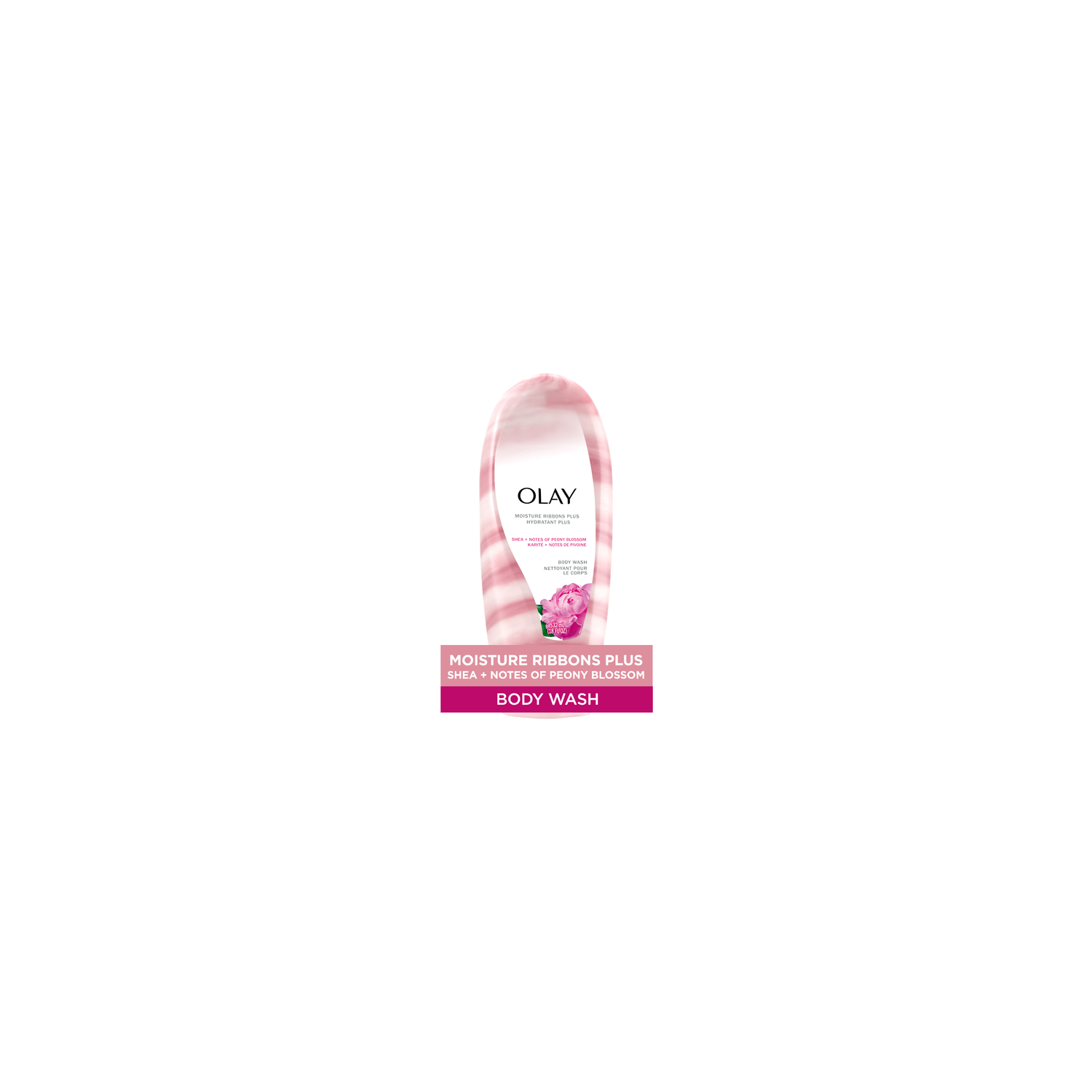 Olay Moisture Ribbons Plus Shea + Notes Of Peony Blossom Body Wash - 18 Ounce Image 1 of 2