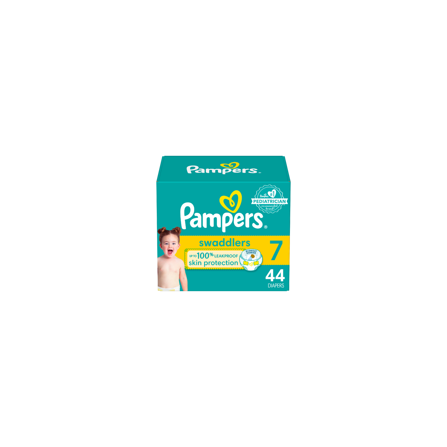 Pampers Swaddlers Diapers Size 7 41+ Lbs - 44 Count