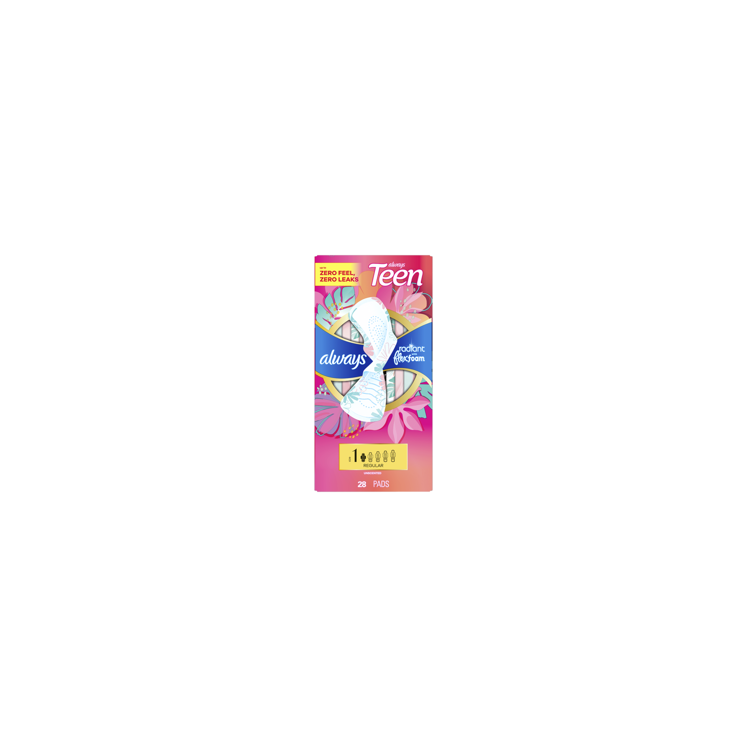 Always Radiant Teen With Flexfoam Pads, Size 1, Unscented - 14 Count - 2 Count Image 1 of 2