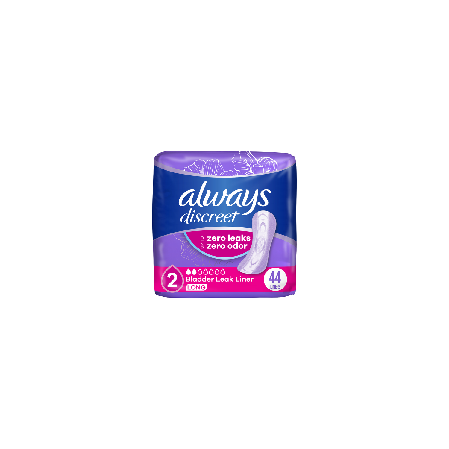 Always Discreet 2 Very Light Long Liners - 44 Count Image 1 of 2